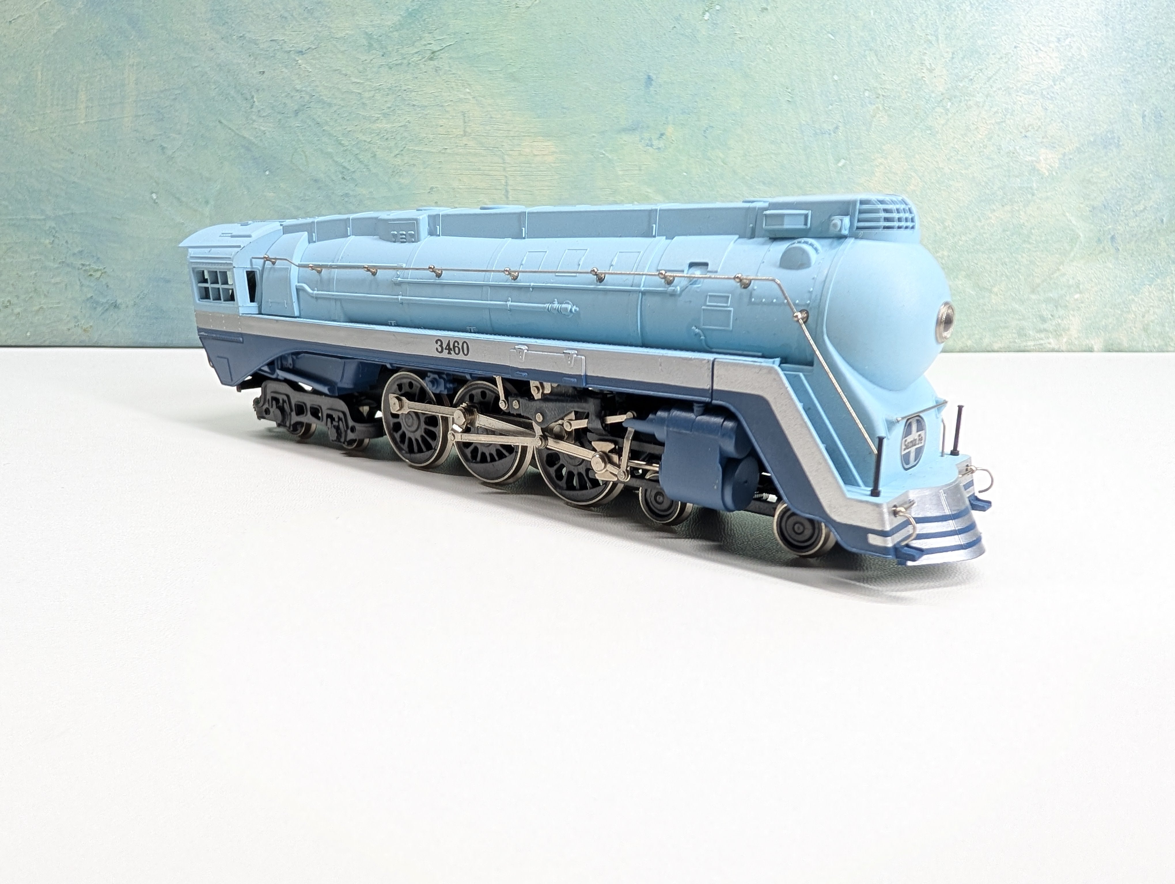 USED Rivarossi HO Scale Blue Goose 4-6-4 Steam Locomotive Santa Fe ATSF #3460 No Tender Untested