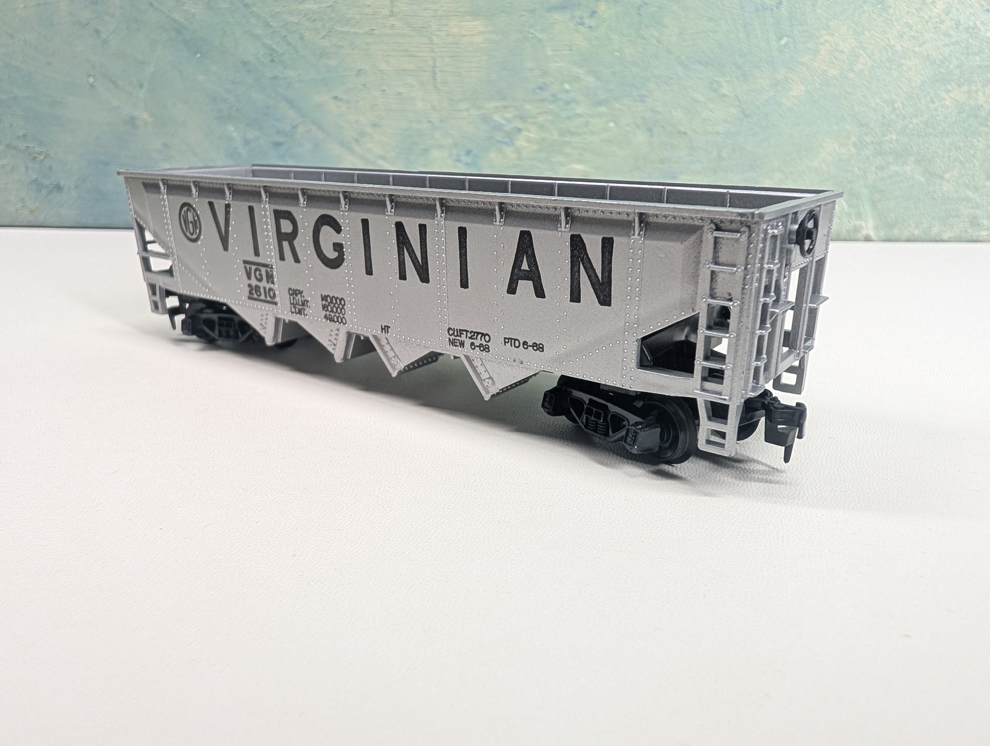 USED Tyco HO Scale Quad Hopper Virginian VGN #2610