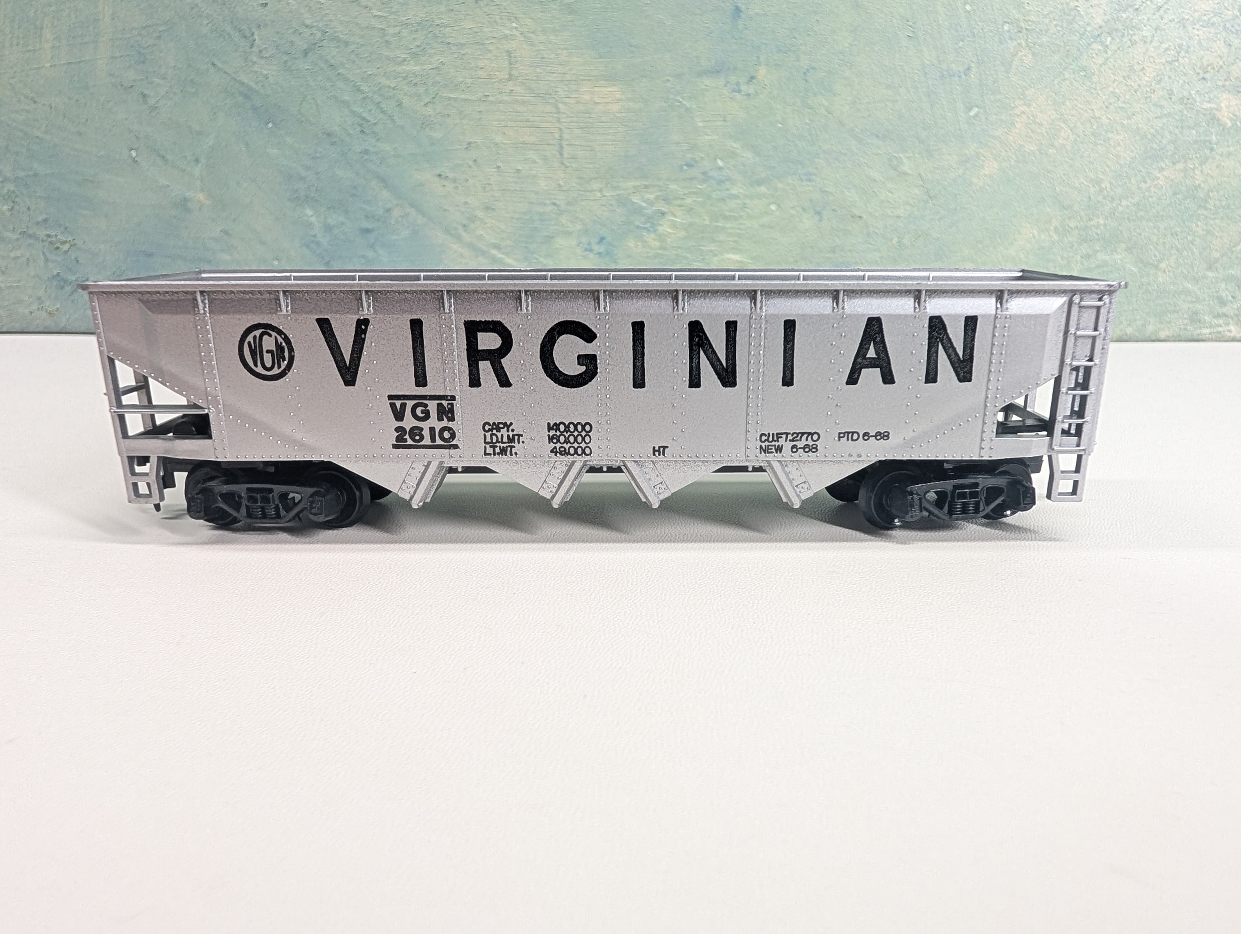 USED Tyco HO Scale Quad Hopper Virginian VGN #2610