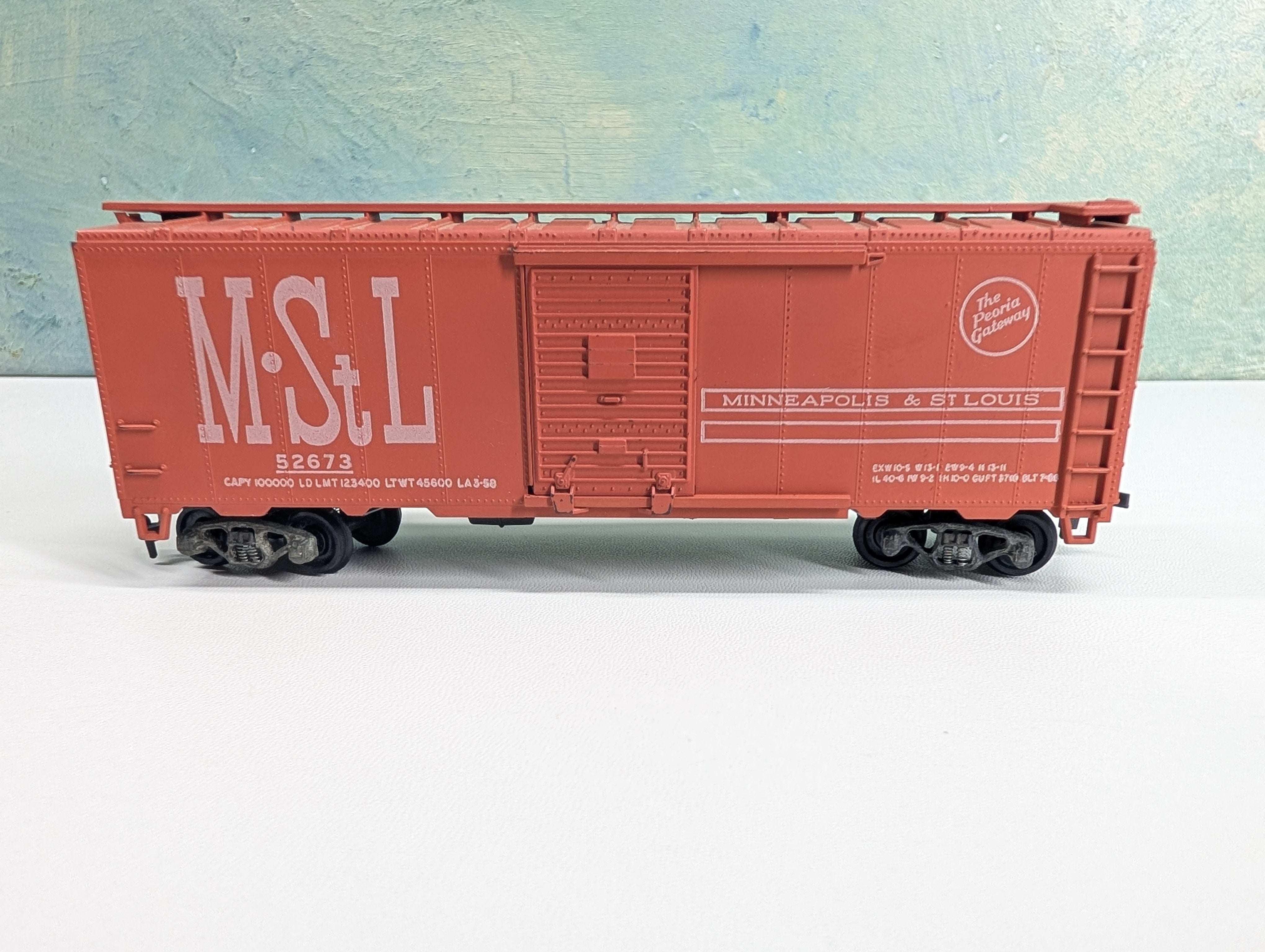 USED Athearn HO Scale 40' Box Car Minneapolis & St Louis MStL #52673