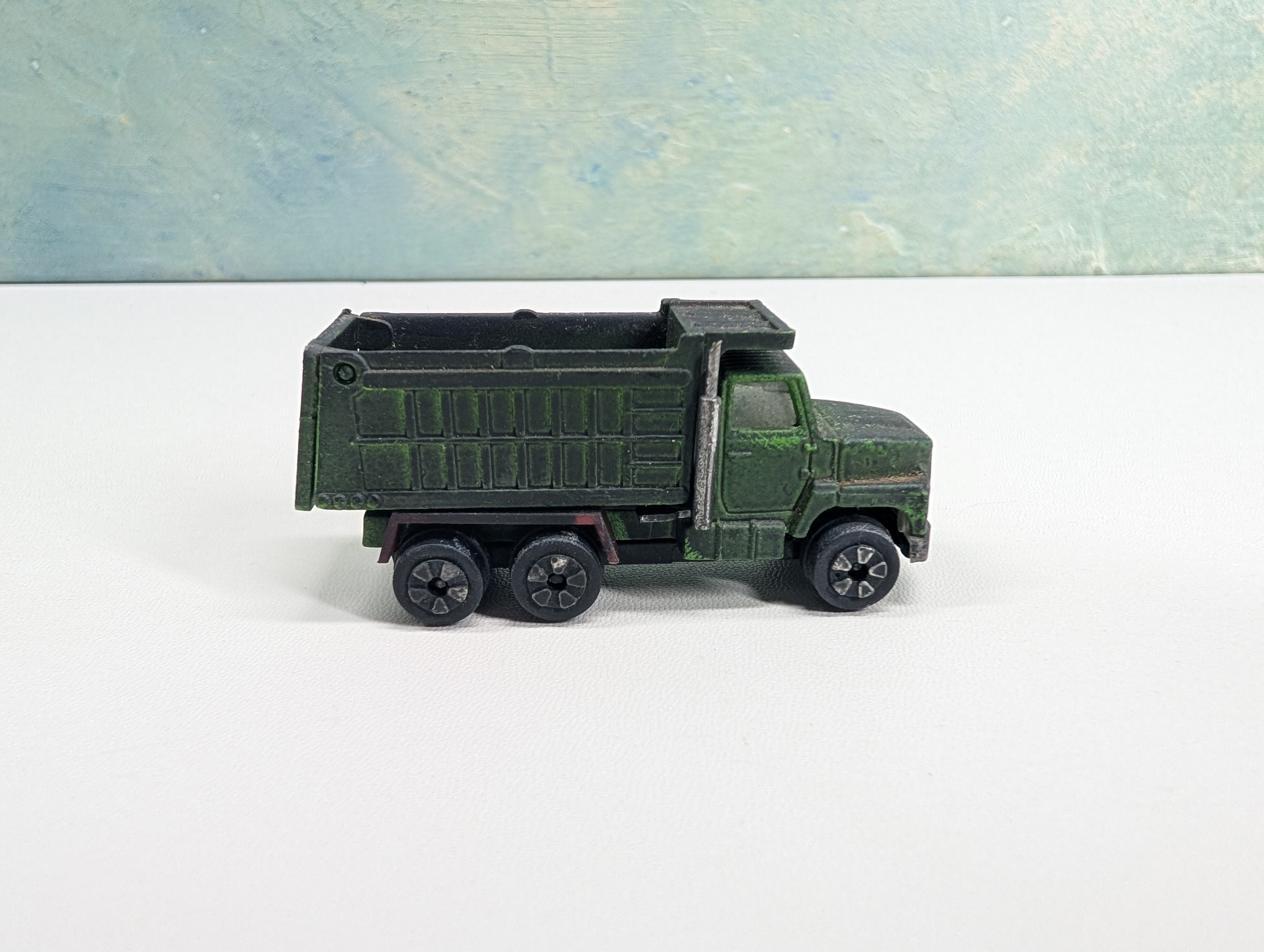 USED Playart HO Scale Green Dump Truck, Weathered