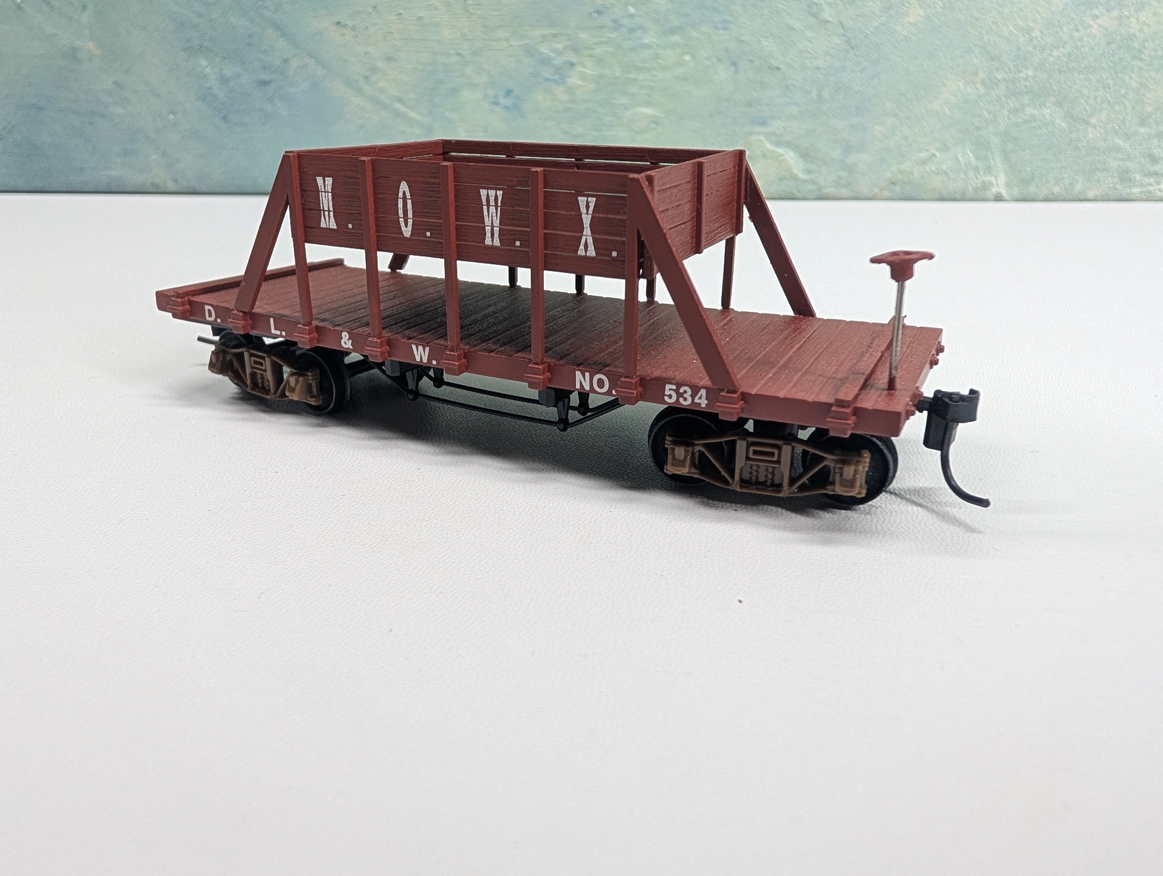 USED HO Scale Old Time Flat Car w/ Raised Level DL&W MOWX #534