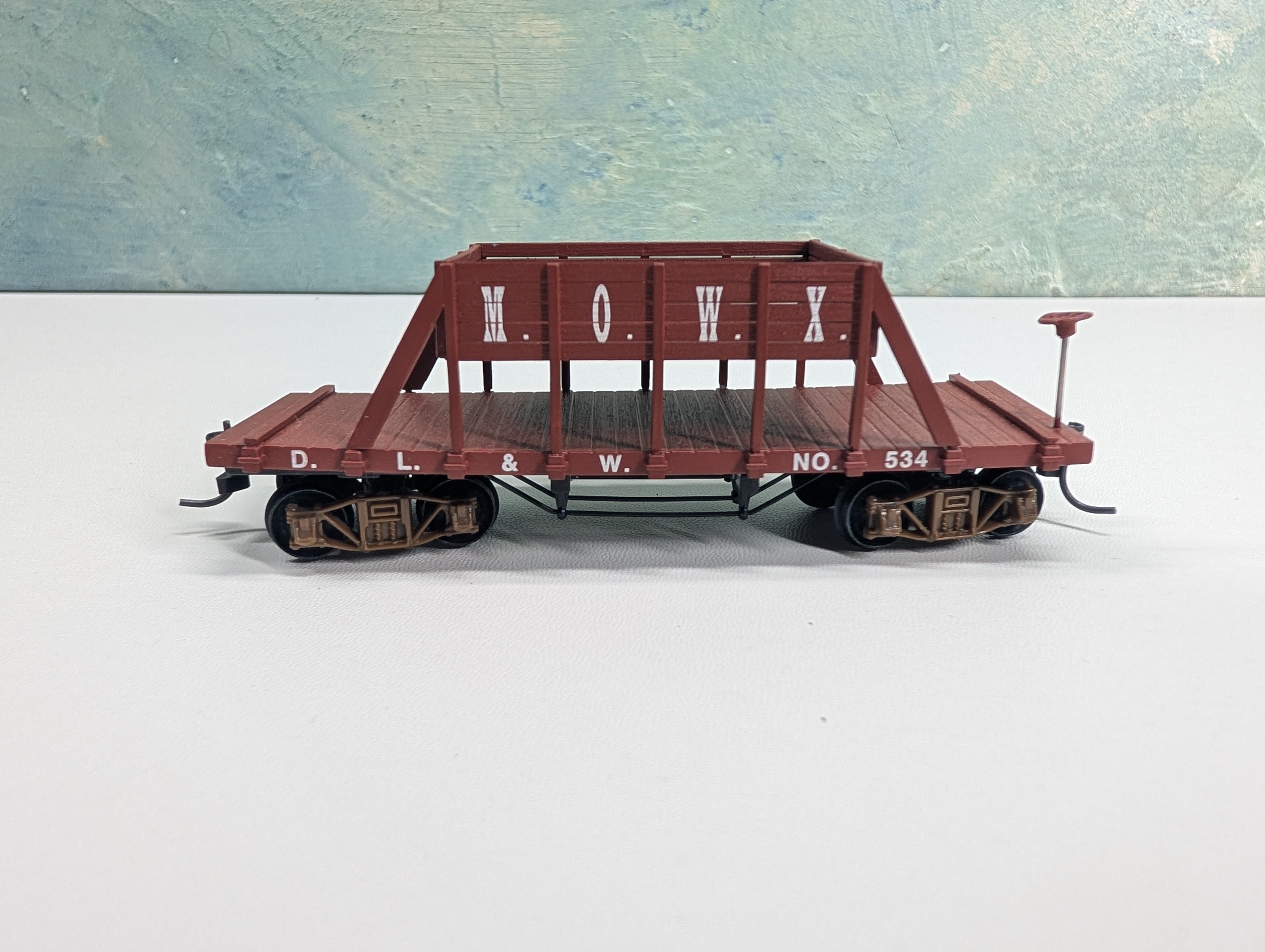 USED HO Scale Old Time Flat Car w/ Raised Level DL&W MOWX #534