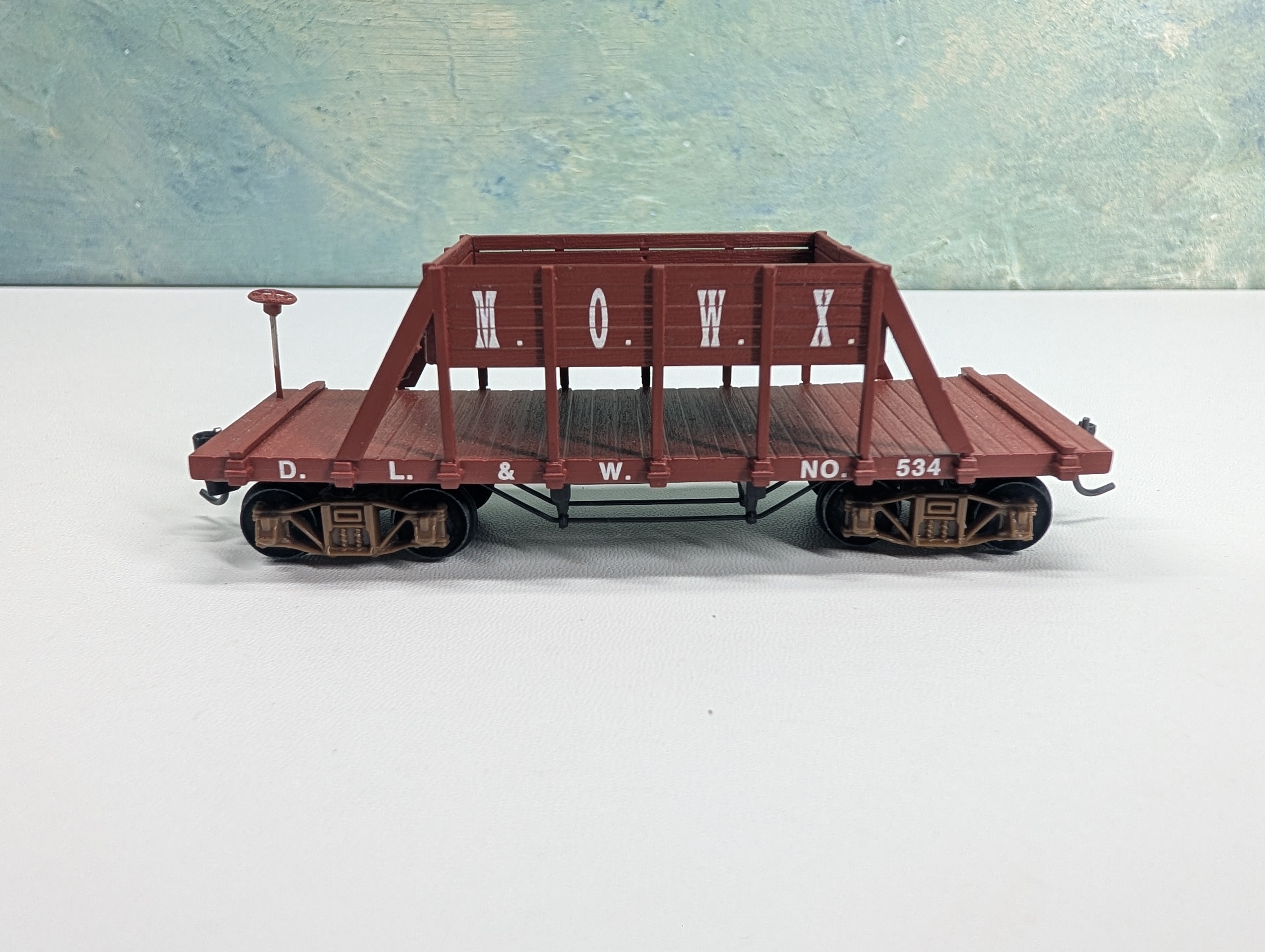 USED HO Scale Old Time Flat Car w/ Raised Level DL&W MOWX #534