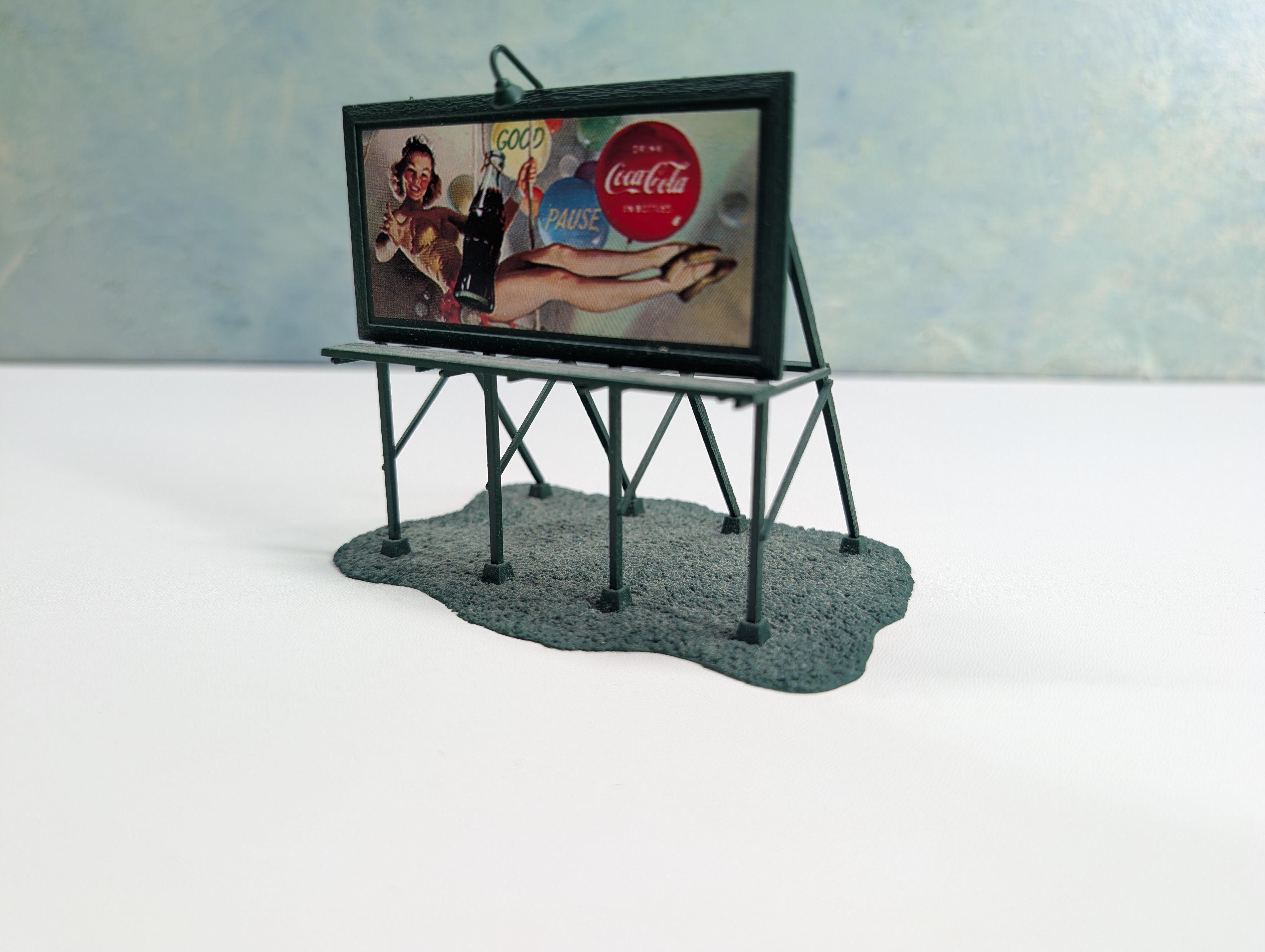 USED HO Scale Coca Cola Billboard on Platform