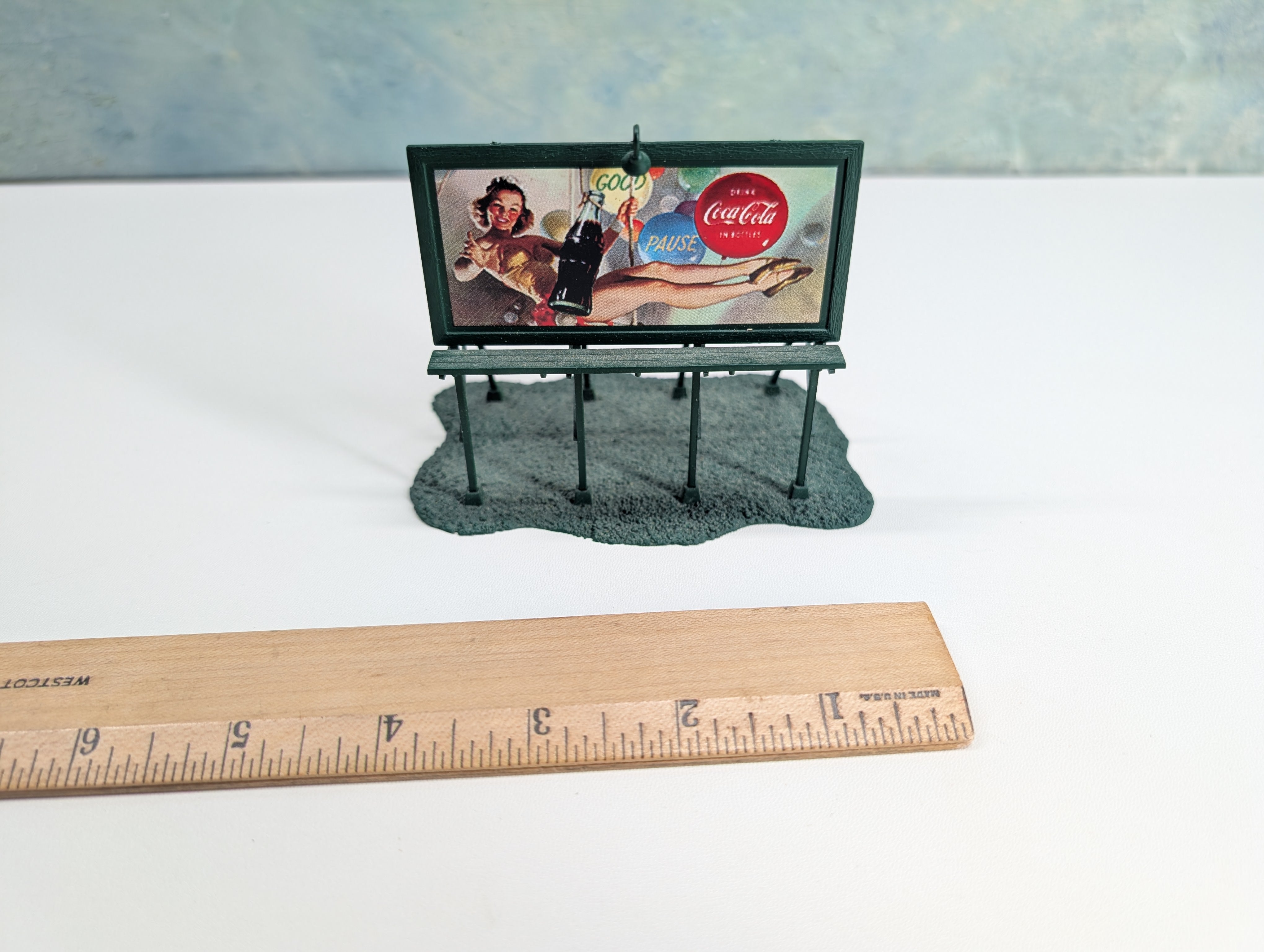 USED HO Scale Coca Cola Billboard on Platform