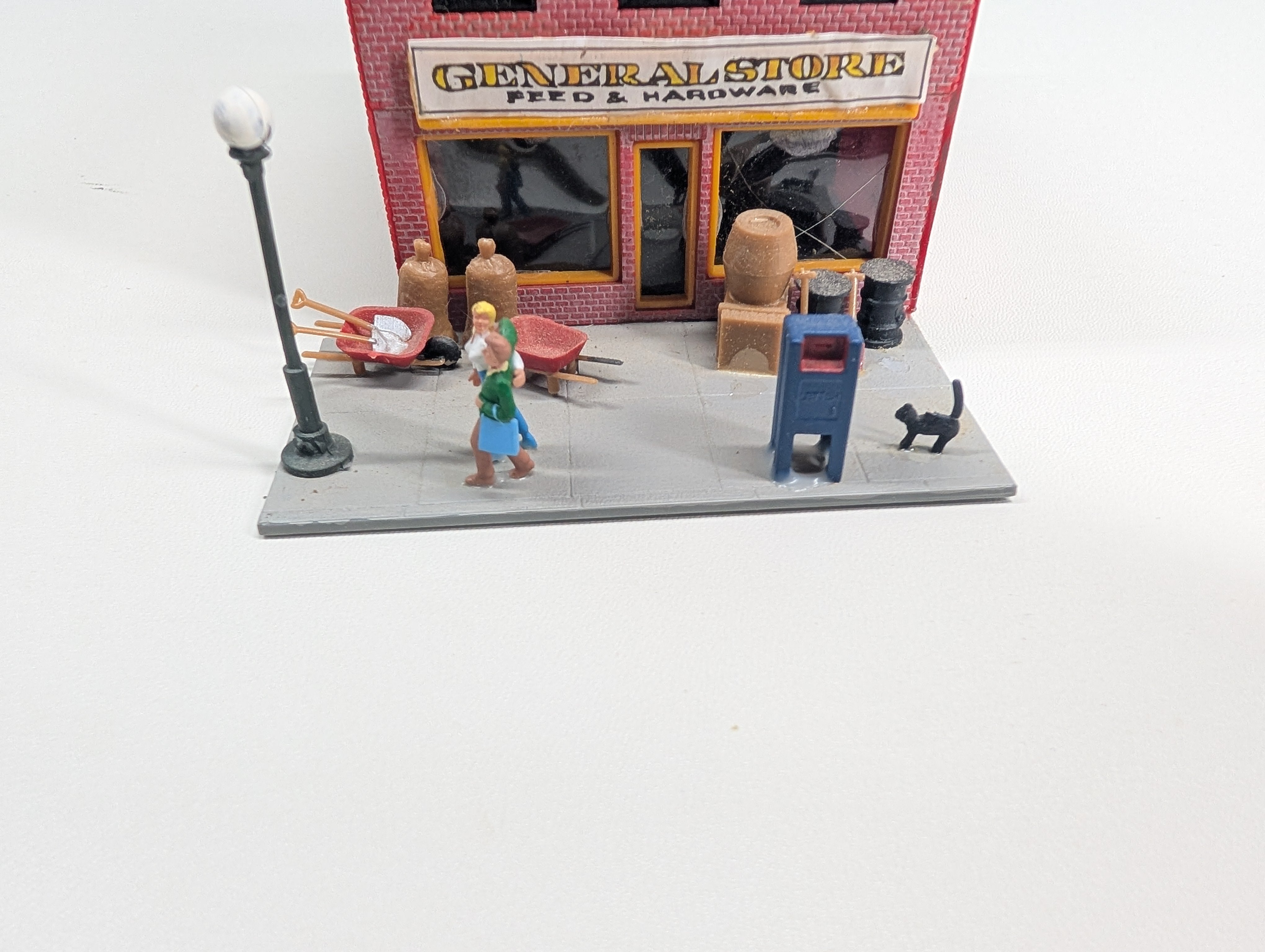 USED HO Scale General Store, Ritter Finance, Brick Store w/ Extra Details Added