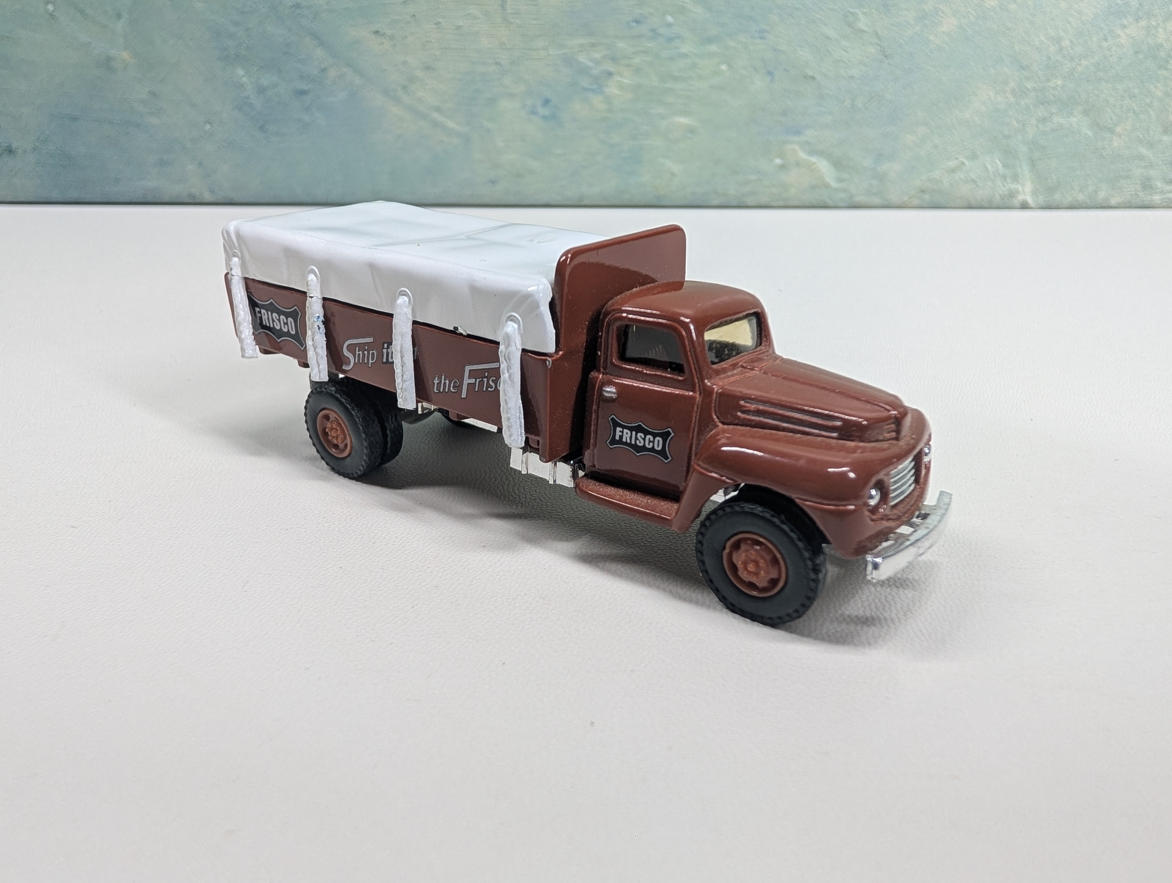 USED IMEX HO Scale Diecast SLSF Frisco Truck w/ Tarp