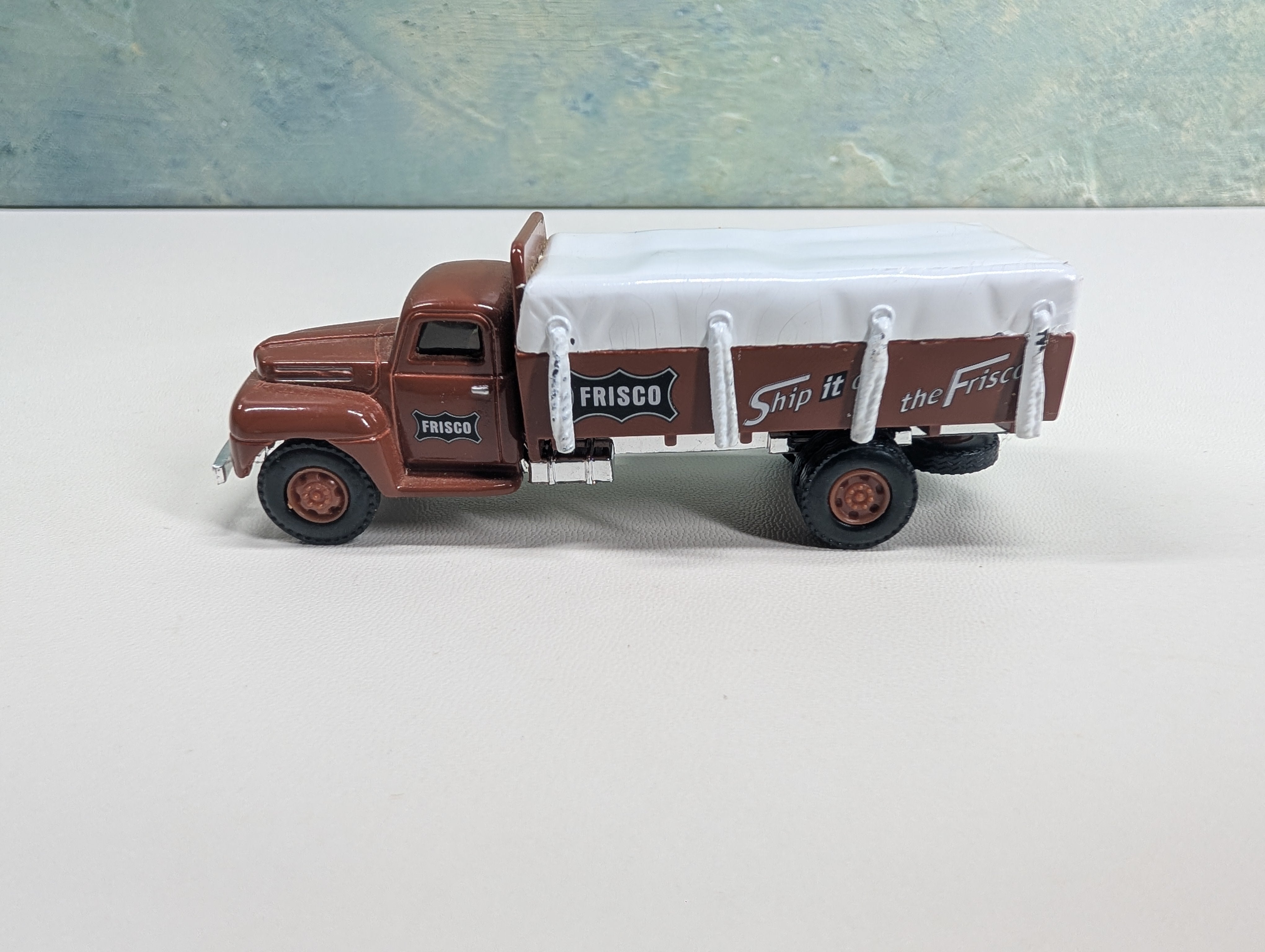 USED IMEX HO Scale Diecast SLSF Frisco Truck w/ Tarp