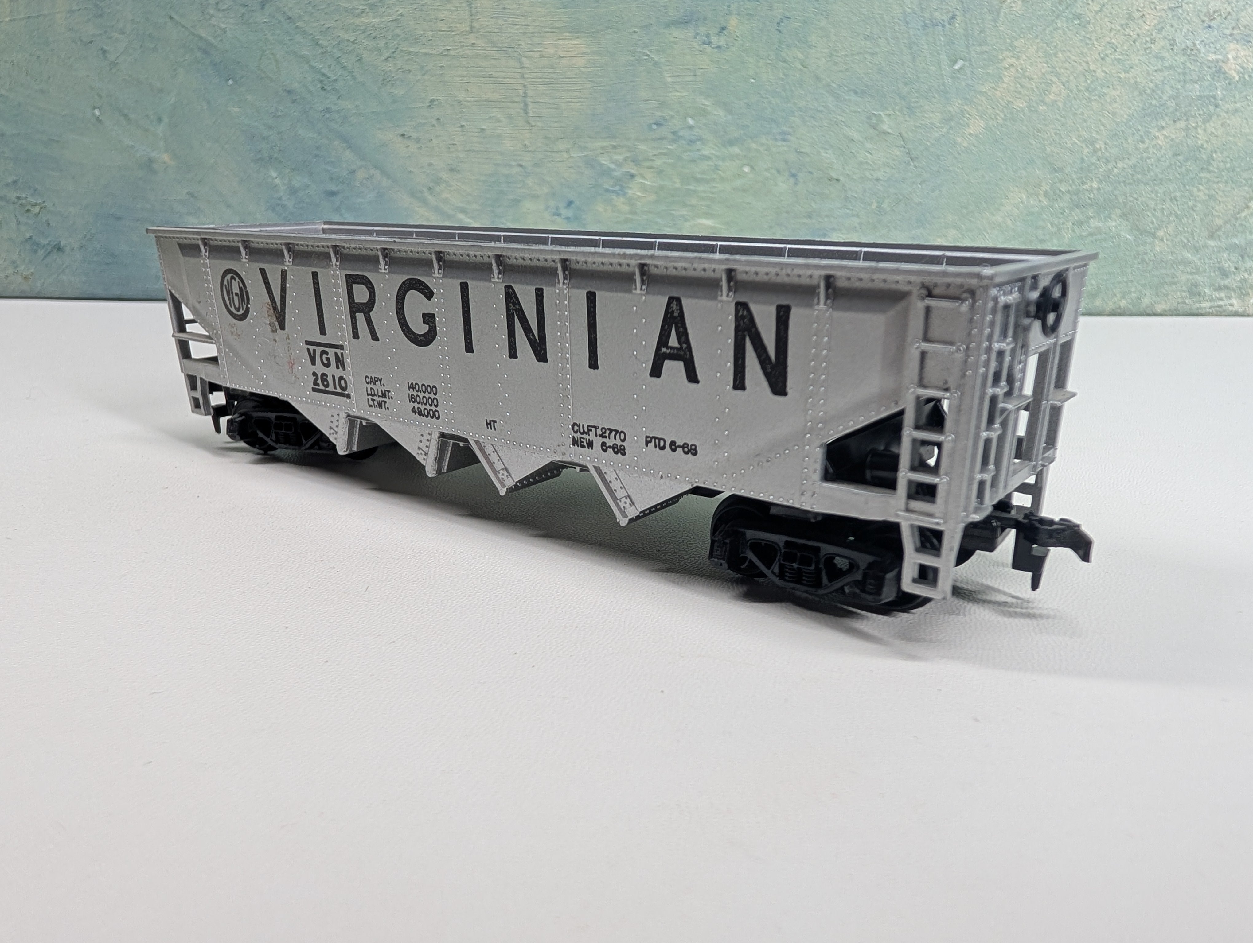 USED Tyco HO Scale Quad Hopper Virginian VGN #2610
