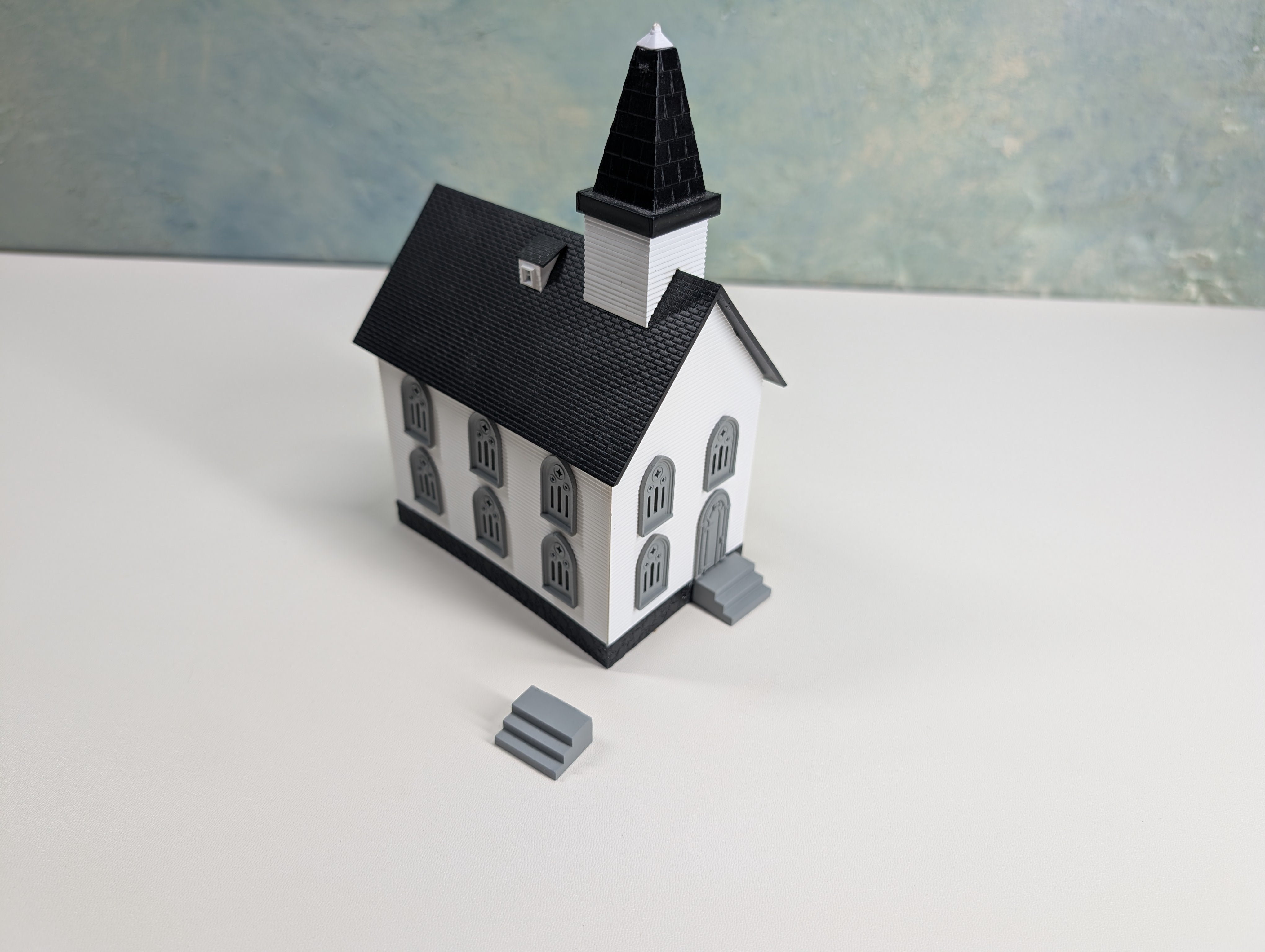 USED HO Scale Church Black and White