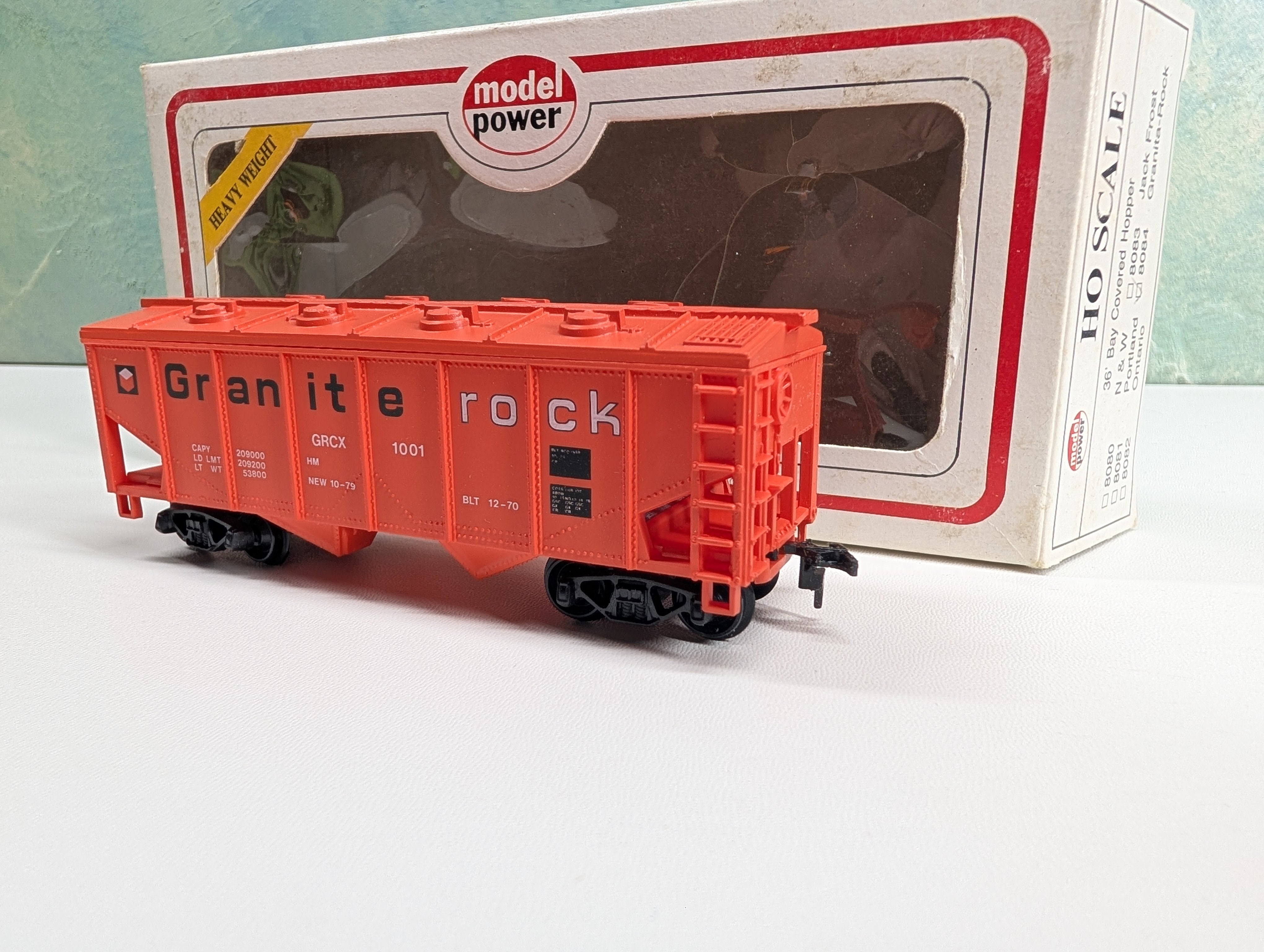 USED Model Power HO Scale 2 Bay Covered Hopper Granite Rock GRCX #1001 RARE