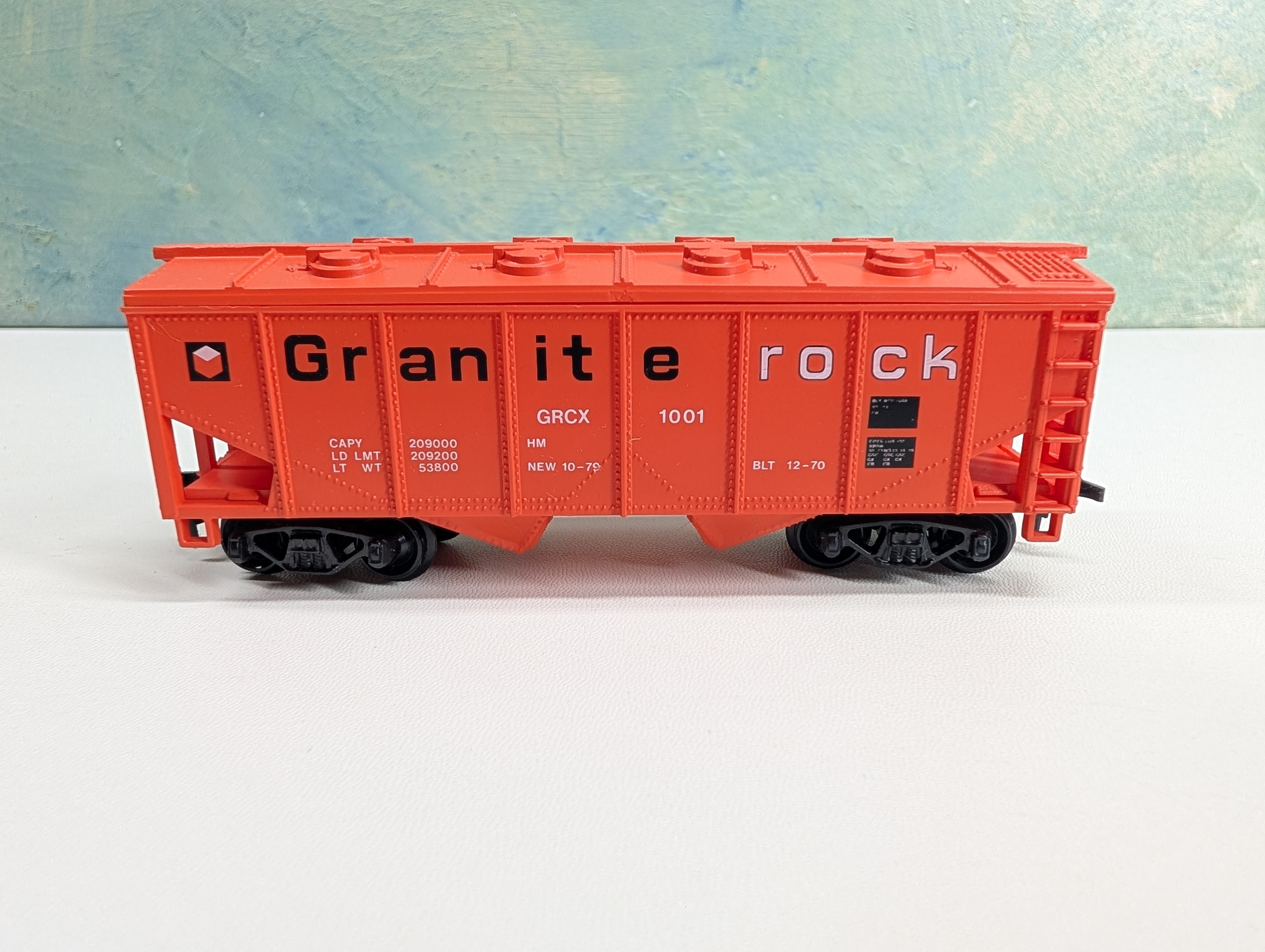 USED Model Power HO Scale 2 Bay Covered Hopper Granite Rock GRCX #1001 RARE