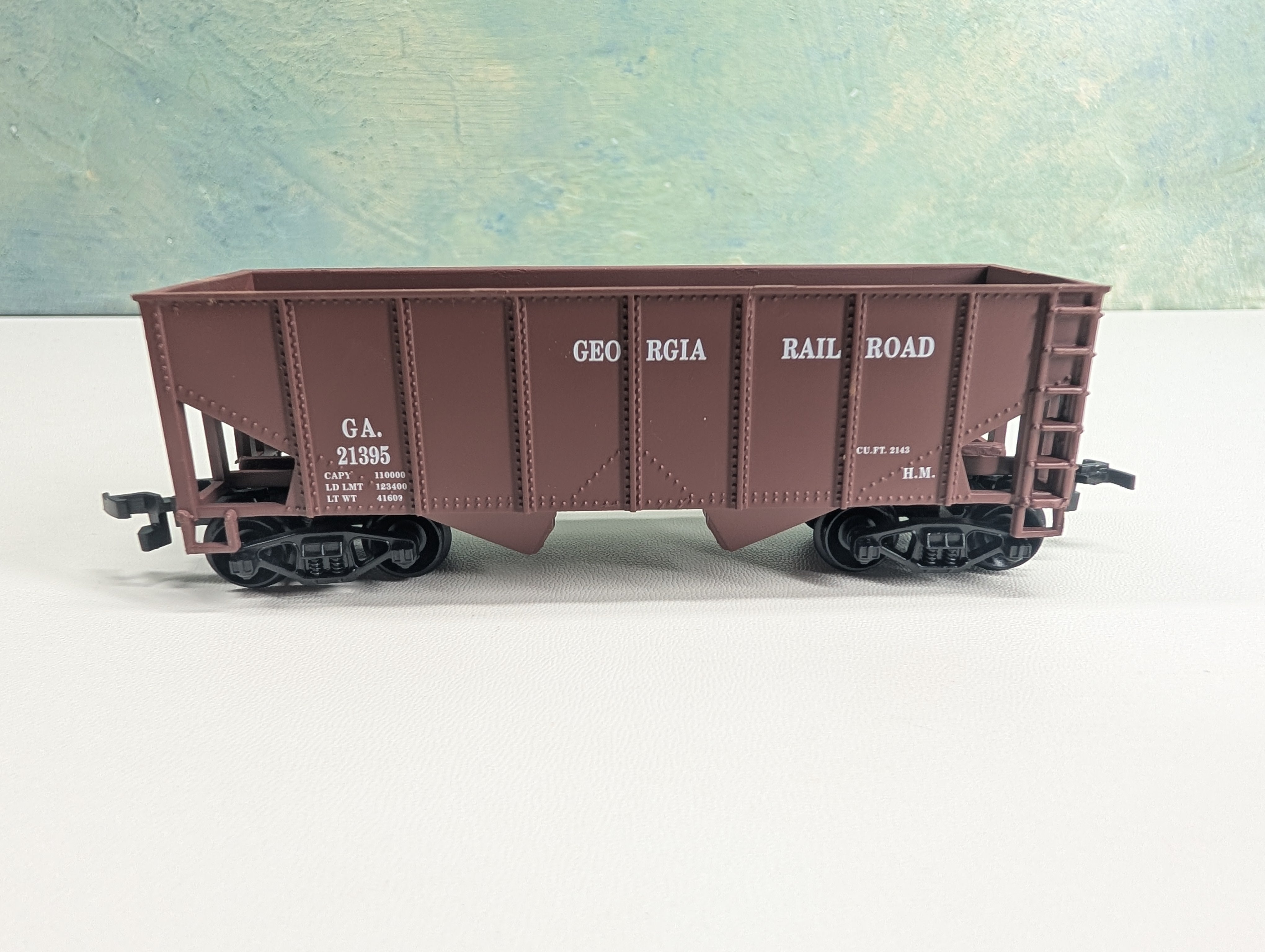 USED Life-Like 21908 HO Scale 2 Bay Hopper Georgia Railroad GA #21395