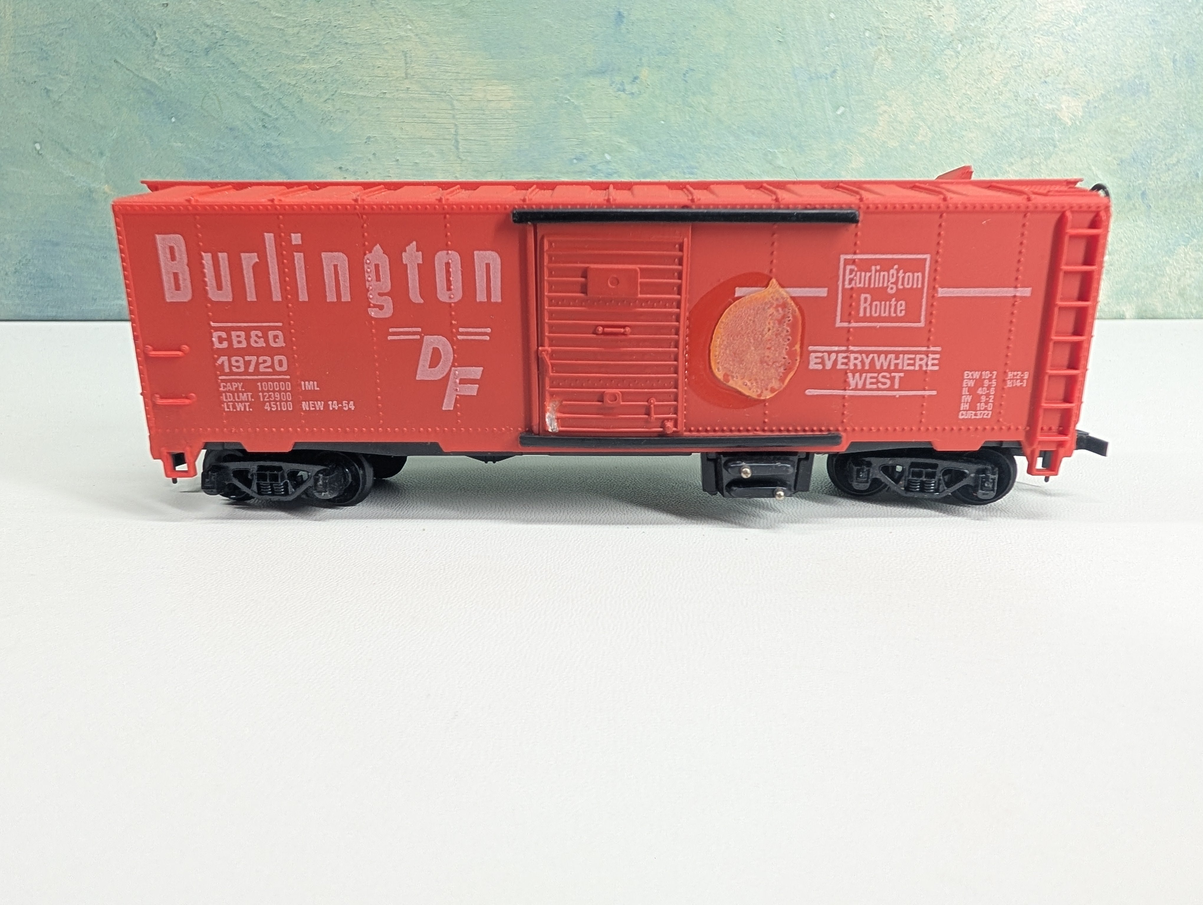 USED Tyco HO Scale 40' Operating Box Car Burlington CB&Q #19720 Untested