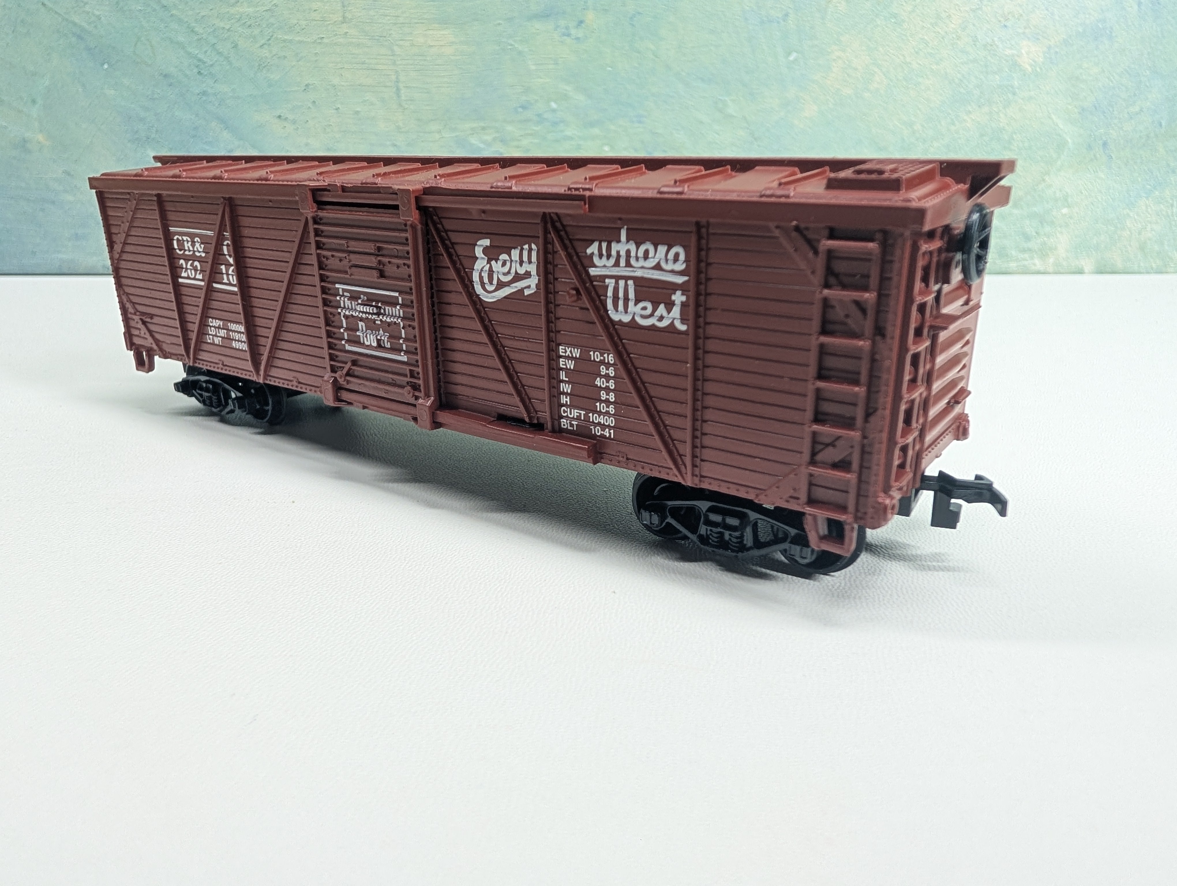 USED Life-Like HO Scale 42' Wooden OB Box Car Burlington CB&Q #26216