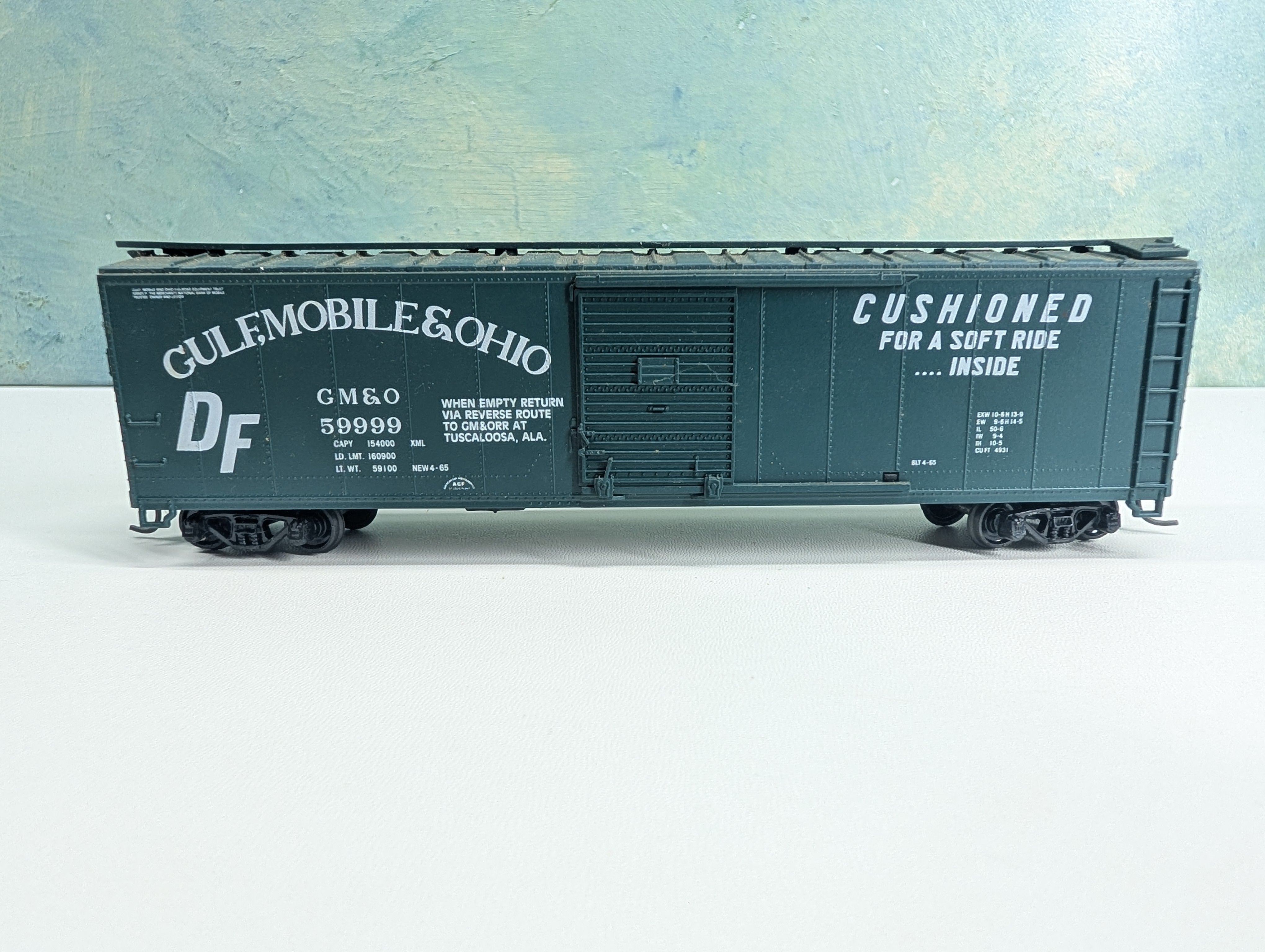 USED Athearn HO Scale 50' Box Car Gulf Mobile & Ohio GM&O #59999 RailRunner Custom