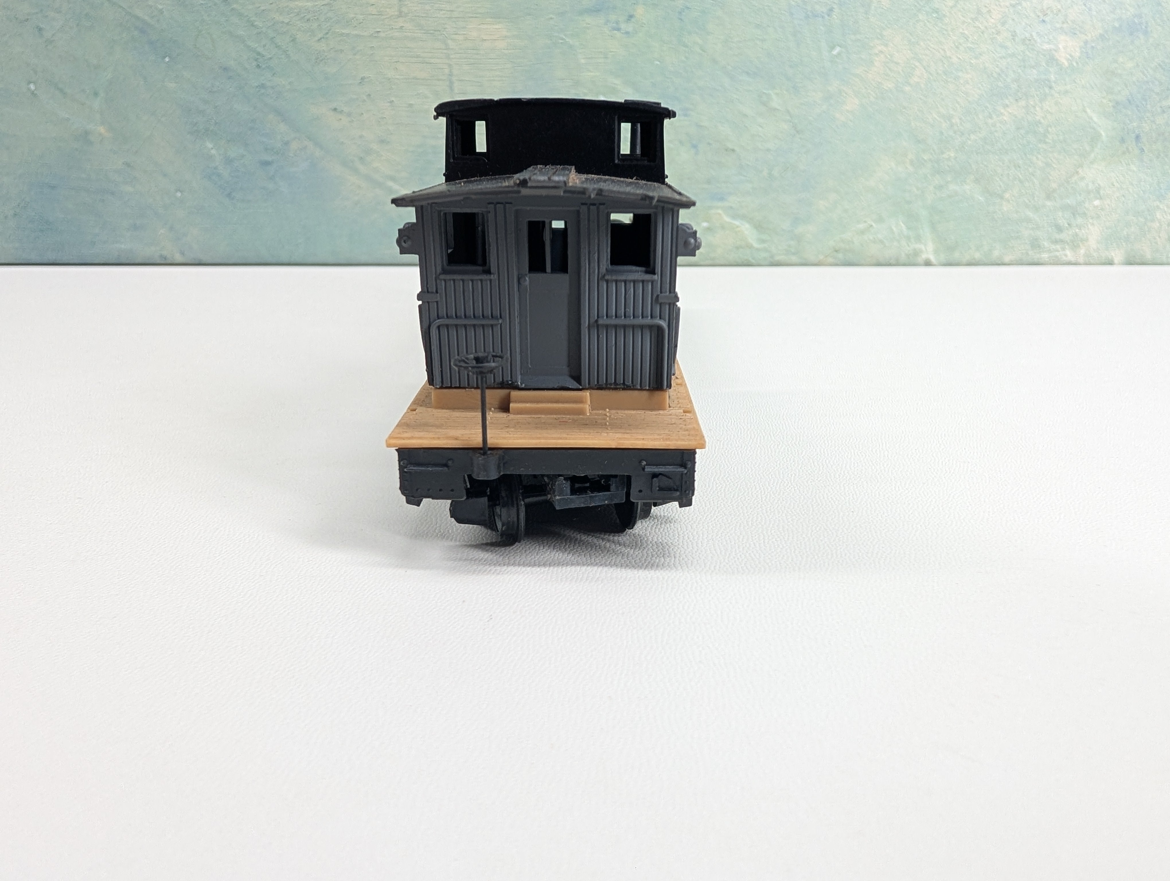 USED Tyco HO Scale MOW Boom Tender Flat Car w/ Brake Wheel! Santa Fe #932