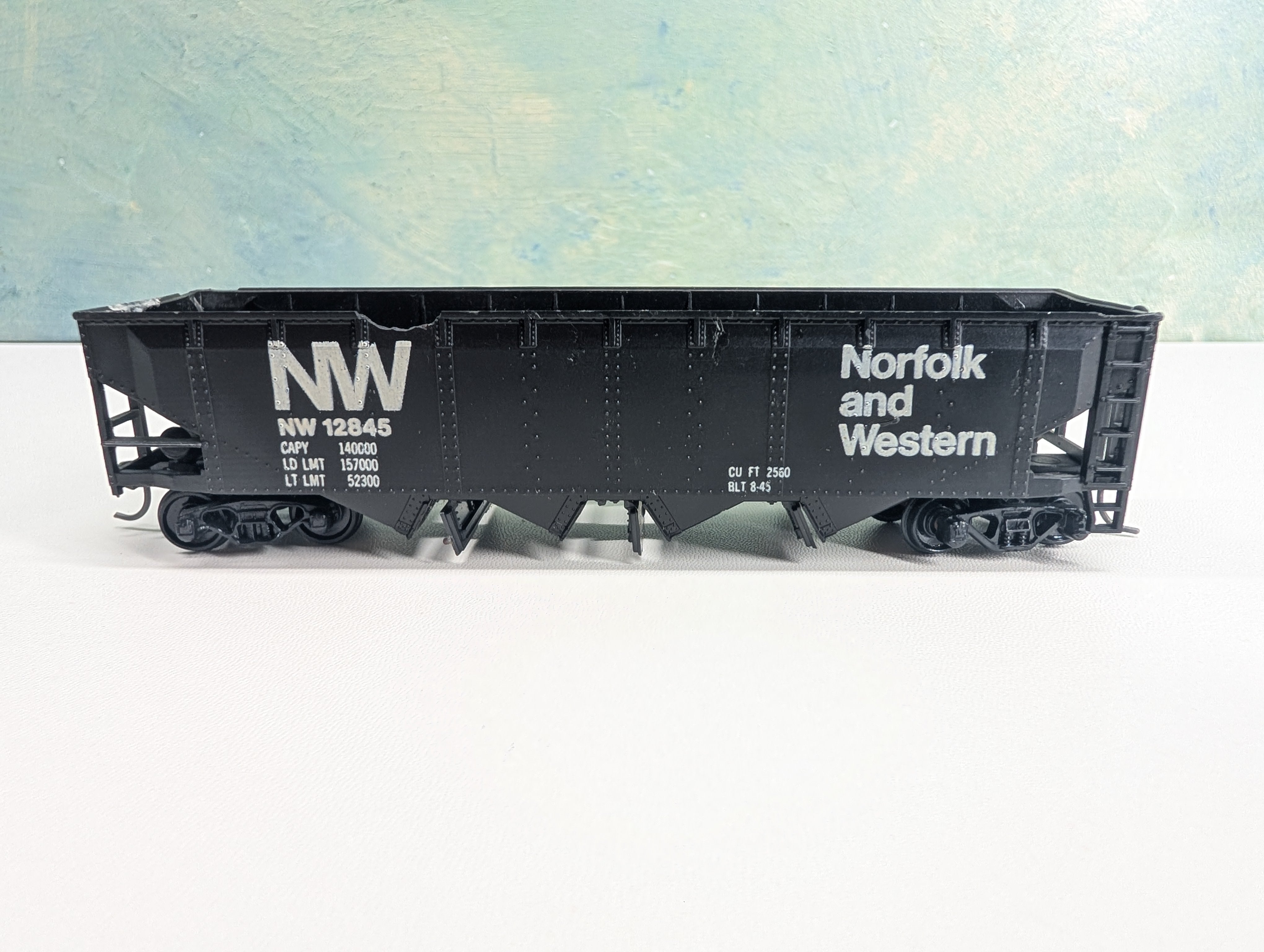 USED Athearn HO Scale Operating Quad Hopper Norfolk & Western NW #12845