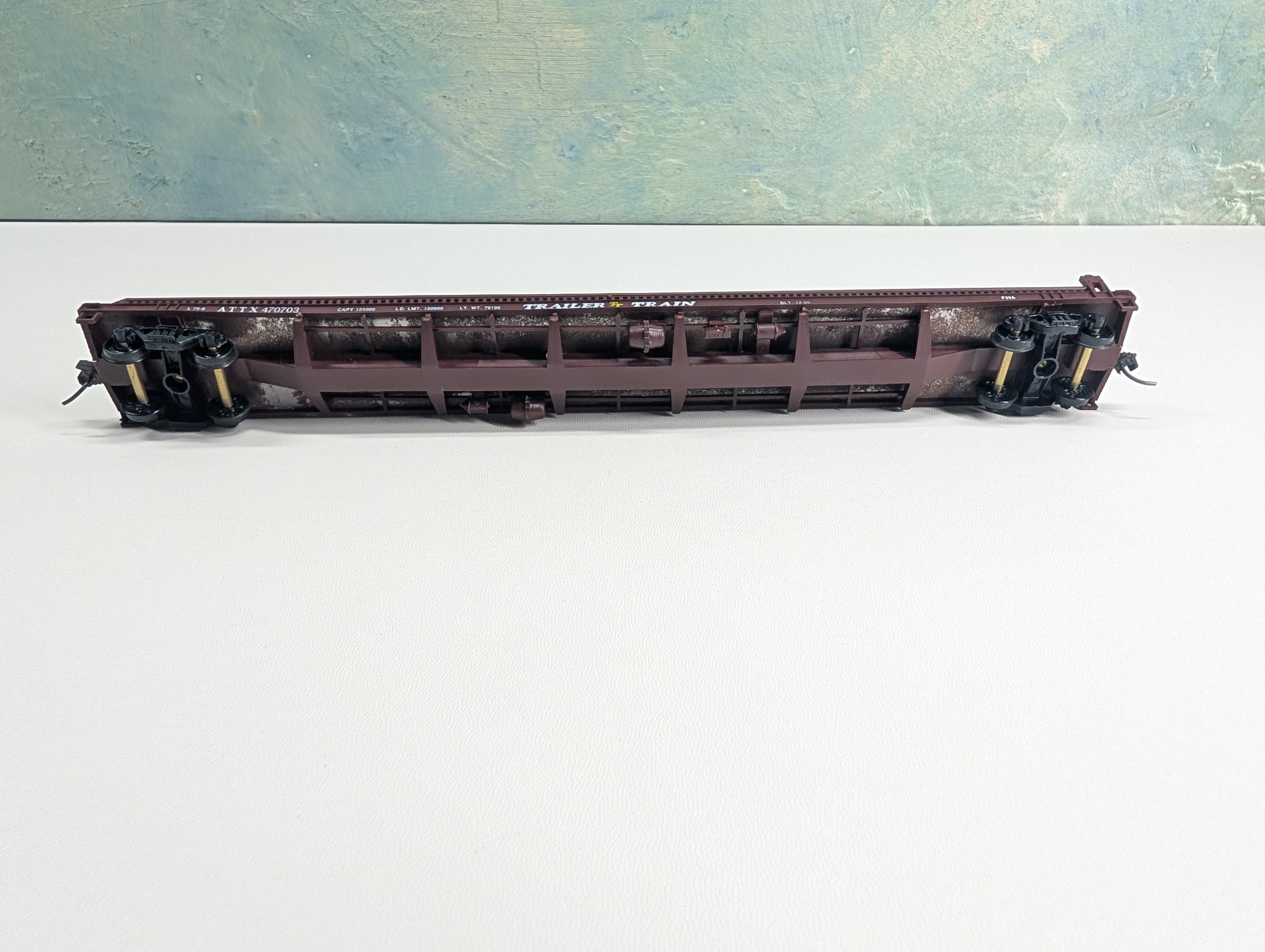 USED Walthers 932-3960 HO Scale 75' Flat Car 60s Era Trailer Train ATTX #470703