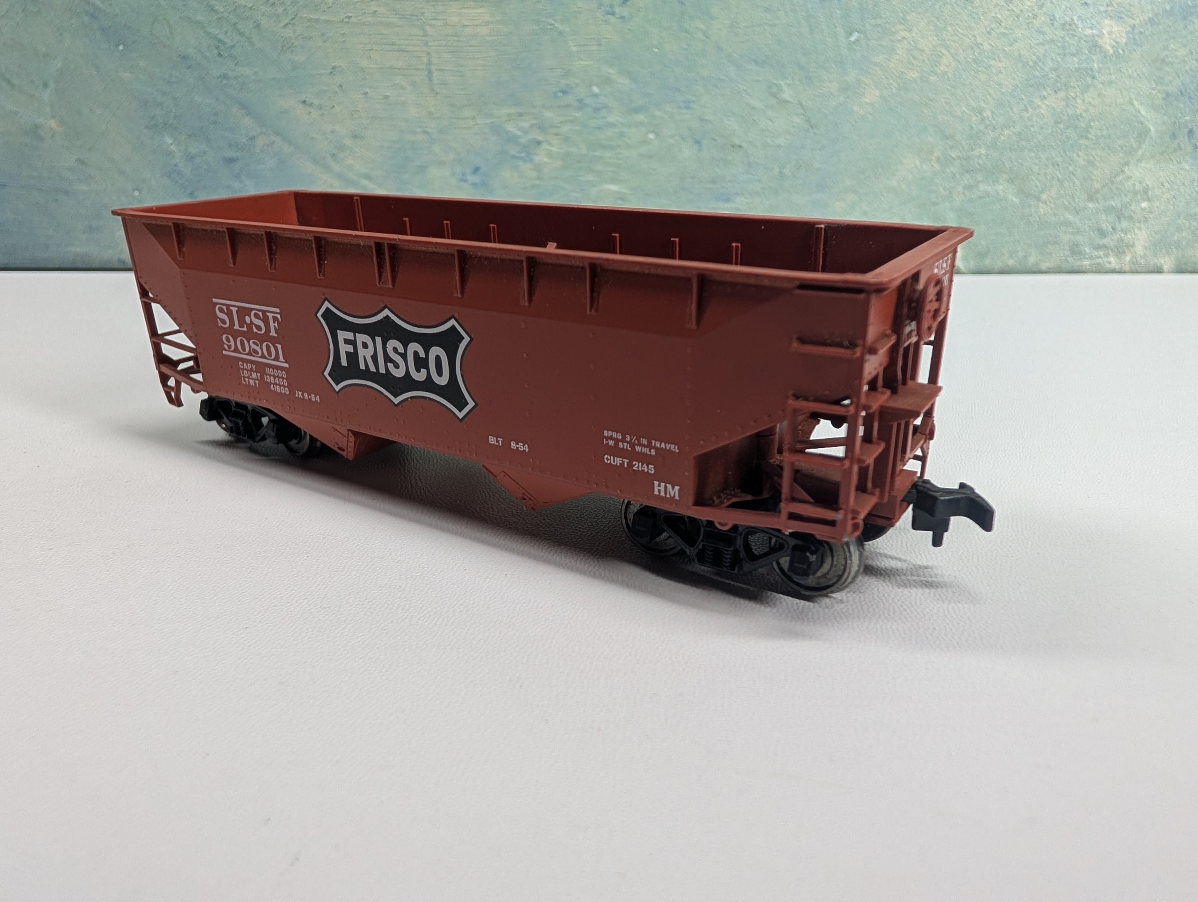 USED Atlas HO Scale 2 Bay Offset Side Hopper Frisco SL-SF #90801 Metal Wheels