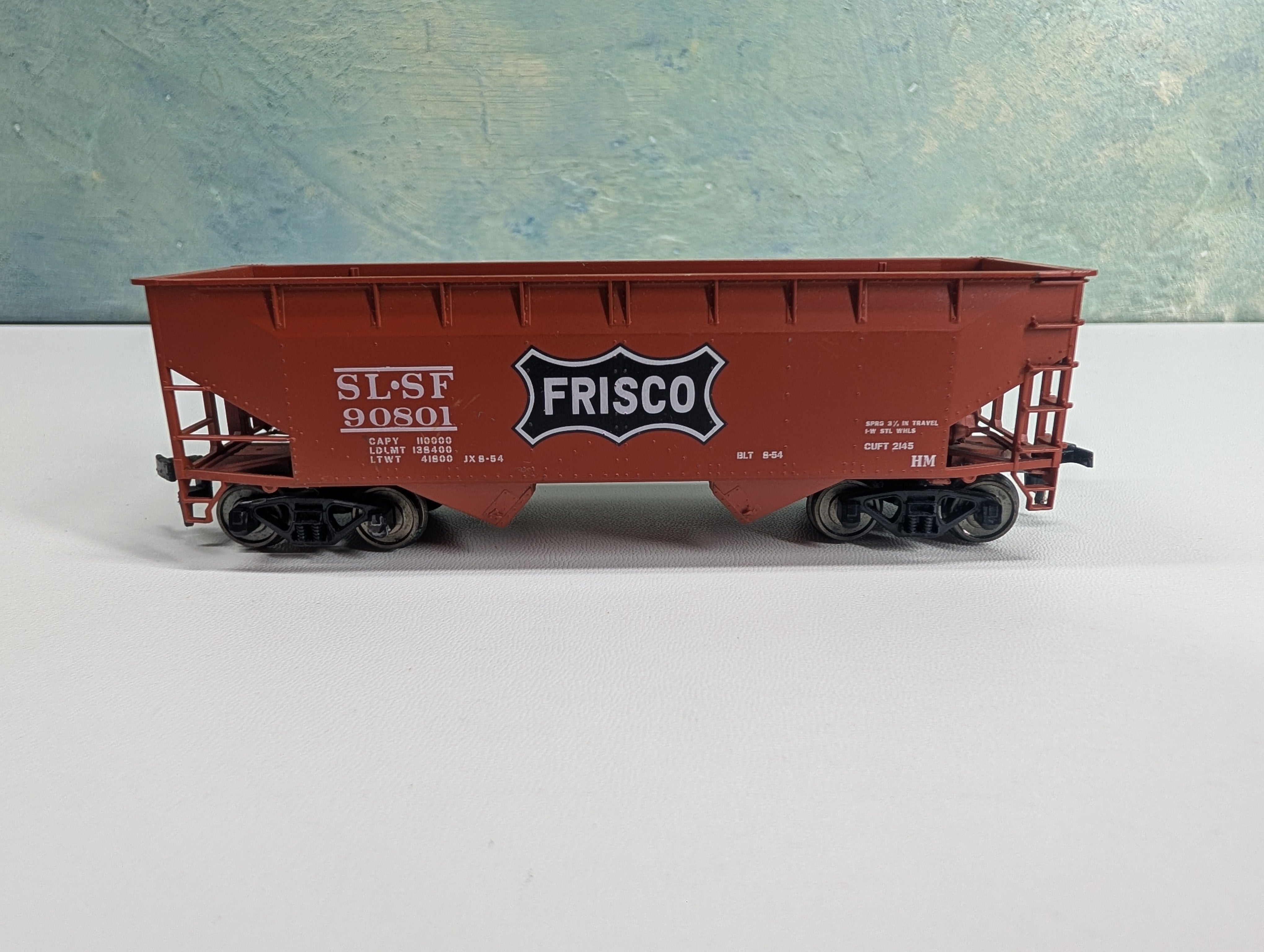 USED Atlas HO Scale 2 Bay Offset Side Hopper Frisco SL-SF #90801 Metal Wheels