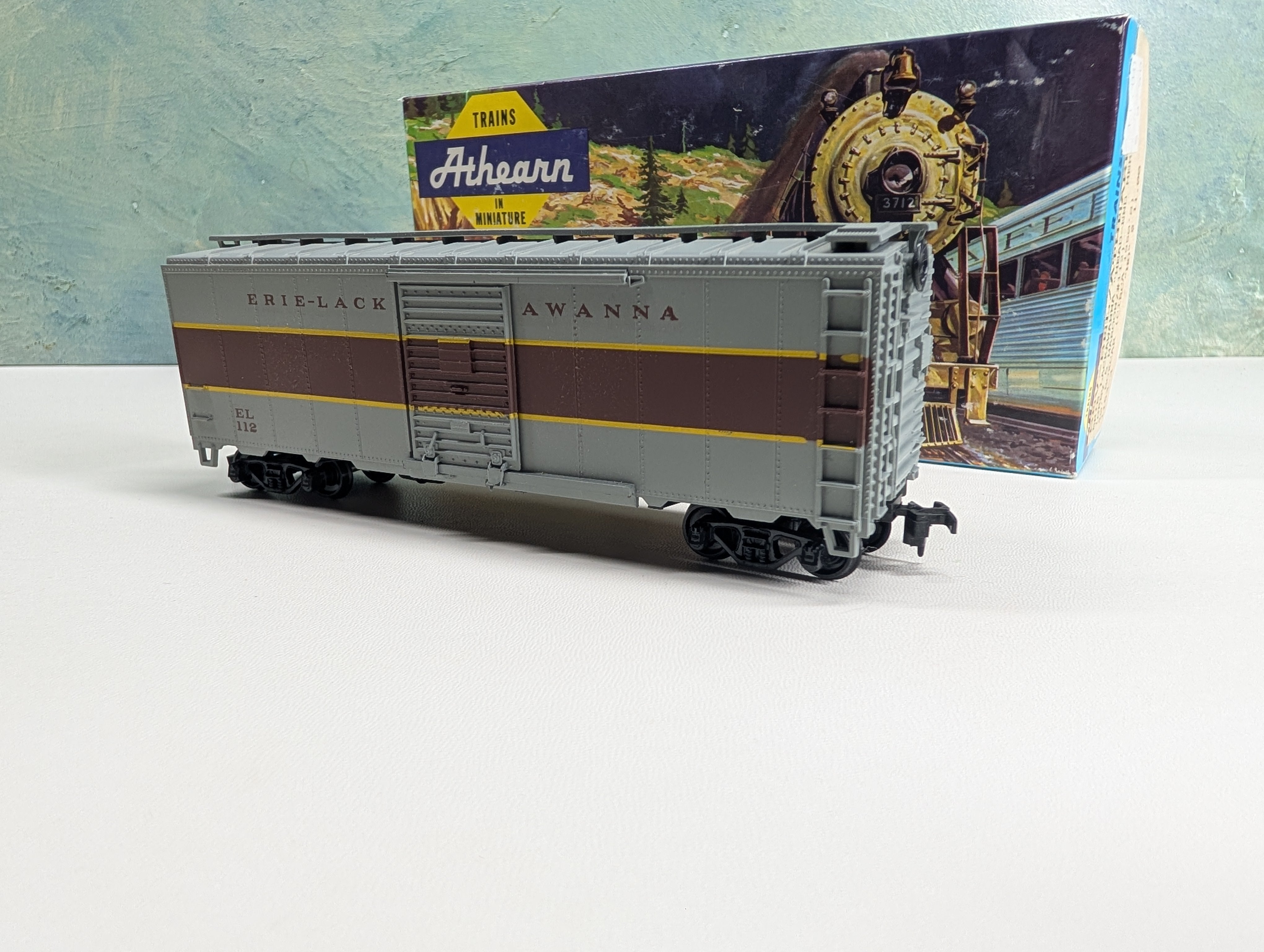 USED Athearn #1153-3 HO Scale 40' Box Car Erie Lackawanna EL #112 Bev-Bel