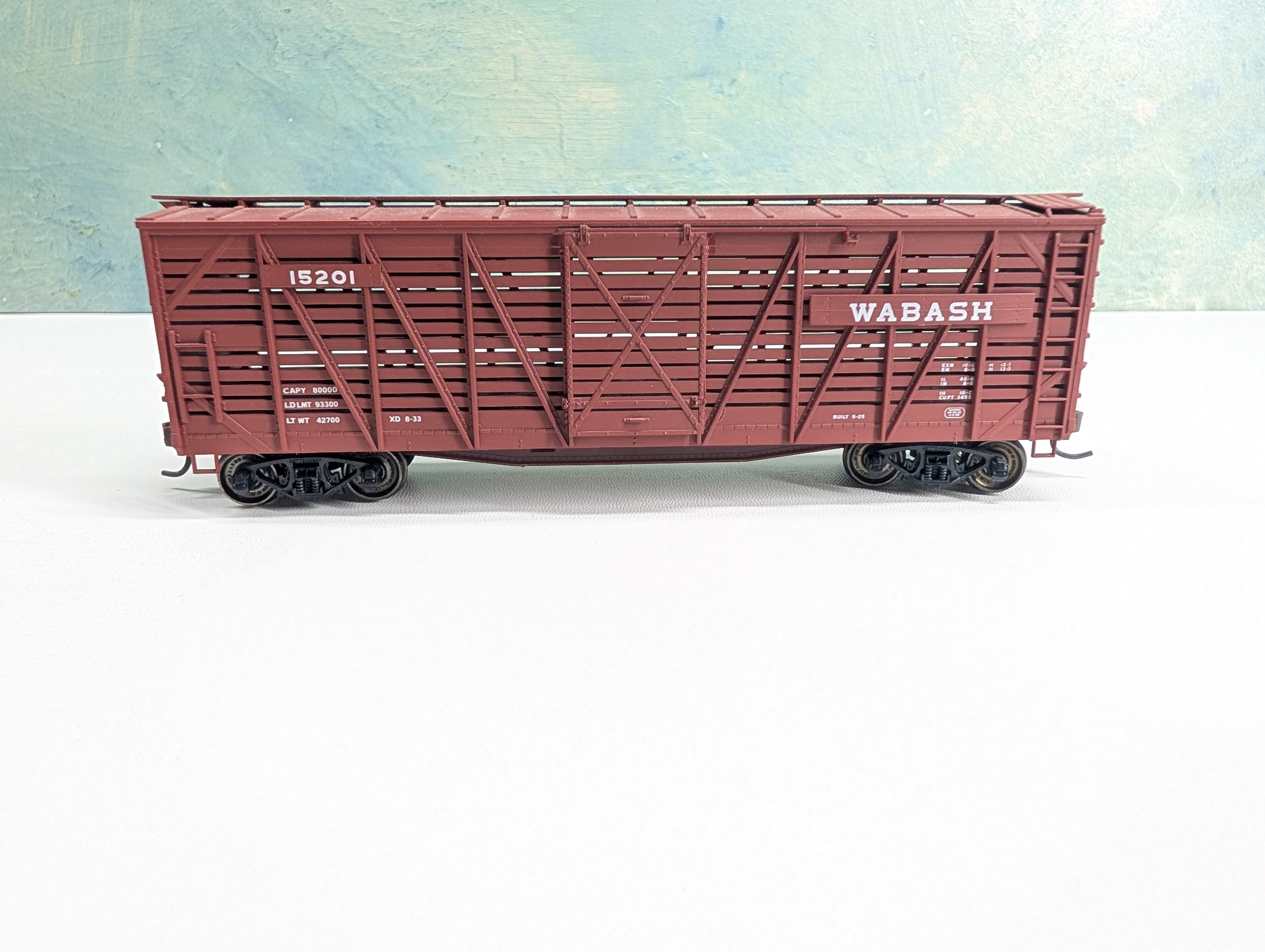 USED Accurail 4706 HO Scale 40' Wood Stock Car Wabash #15201