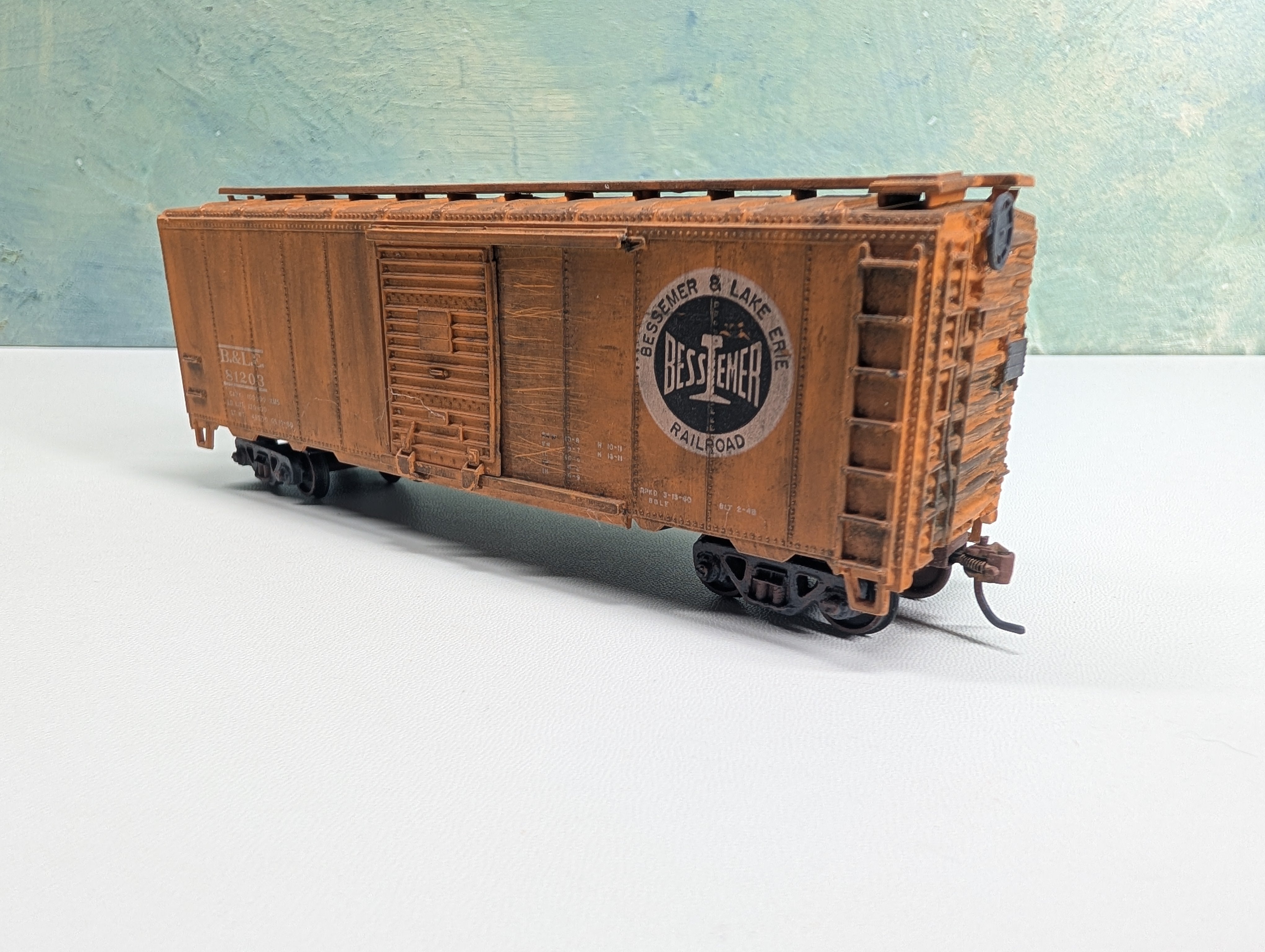 USED Athearn HO Scale 40' Box Car Bessemer and Lake Erie Railroad B&LE #81203 Weathered