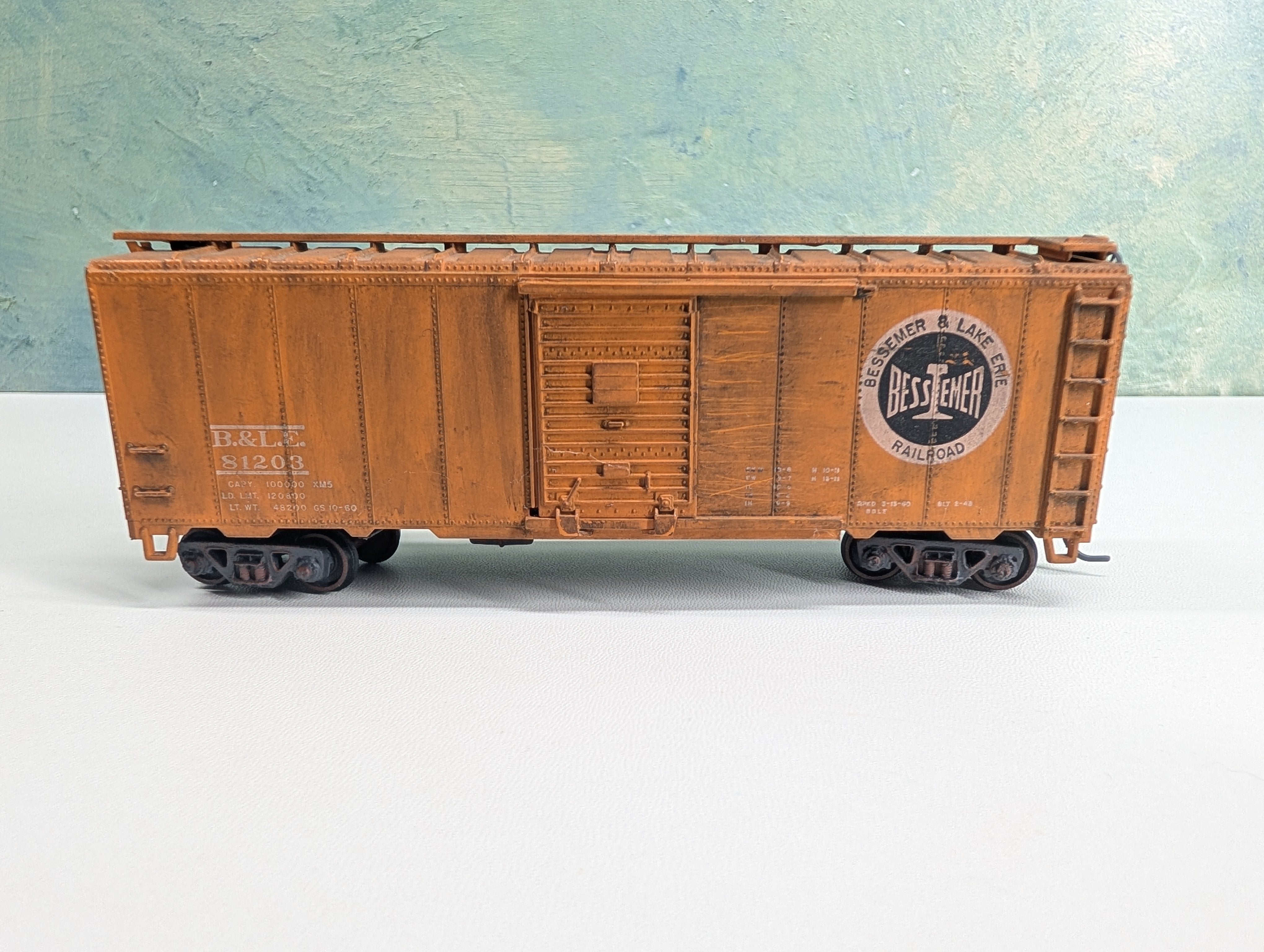 USED Athearn HO Scale 40' Box Car Bessemer and Lake Erie Railroad B&LE #81203 Weathered