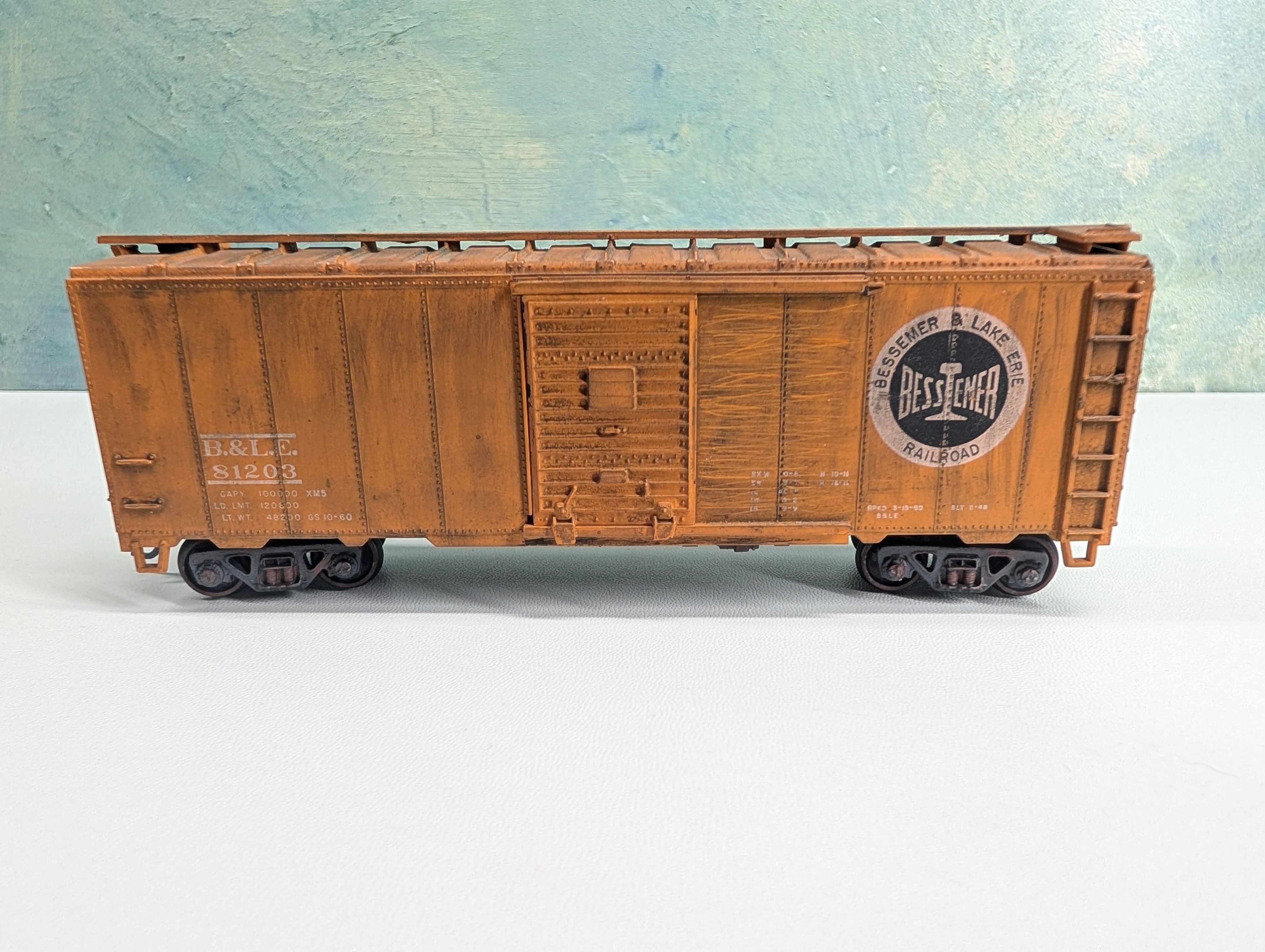 USED Athearn HO Scale 40' Box Car Bessemer and Lake Erie Railroad B&LE #81203 Weathered
