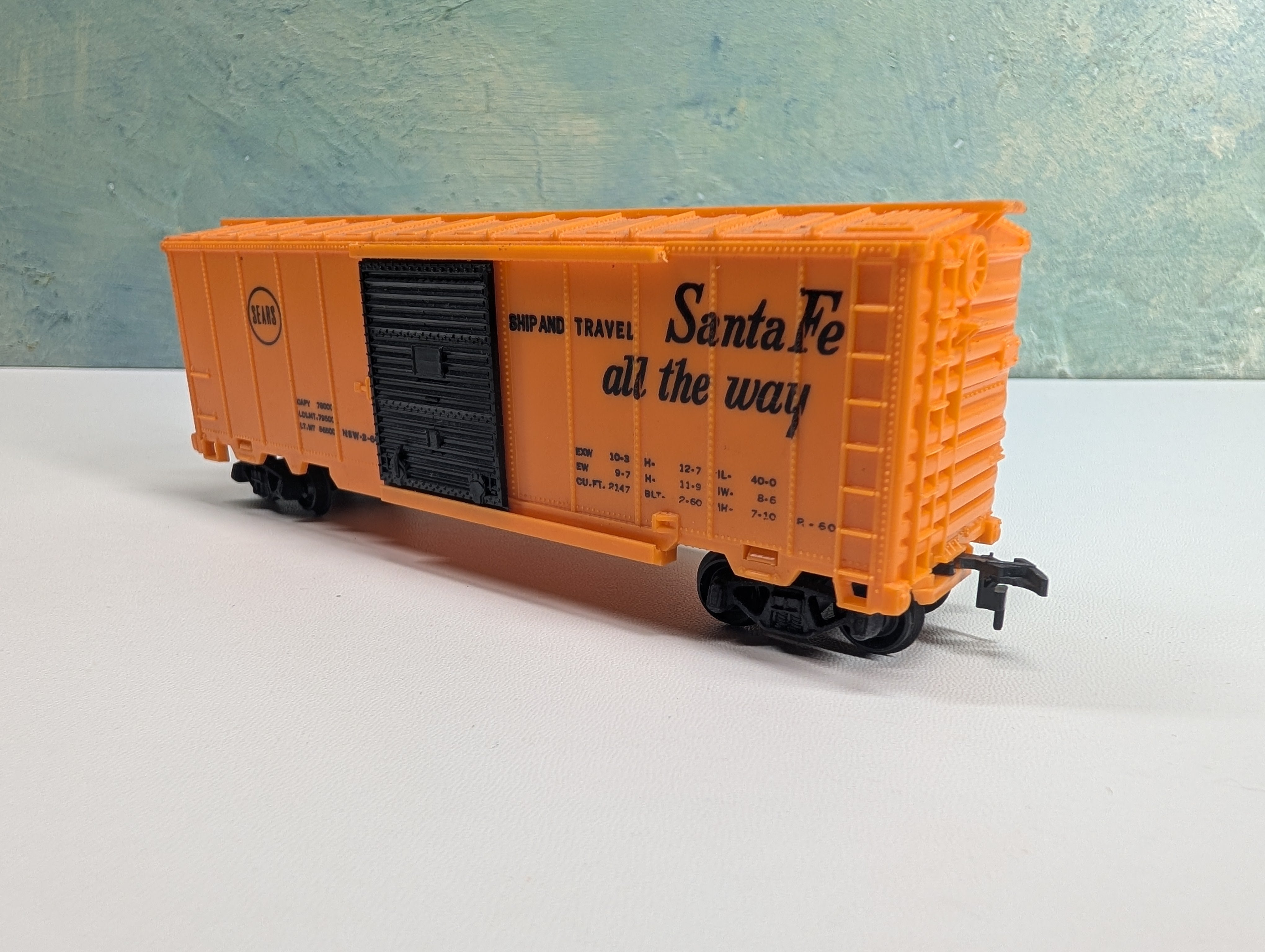 USED MARX HO Scale 40' Box Car Santa Fe Sears