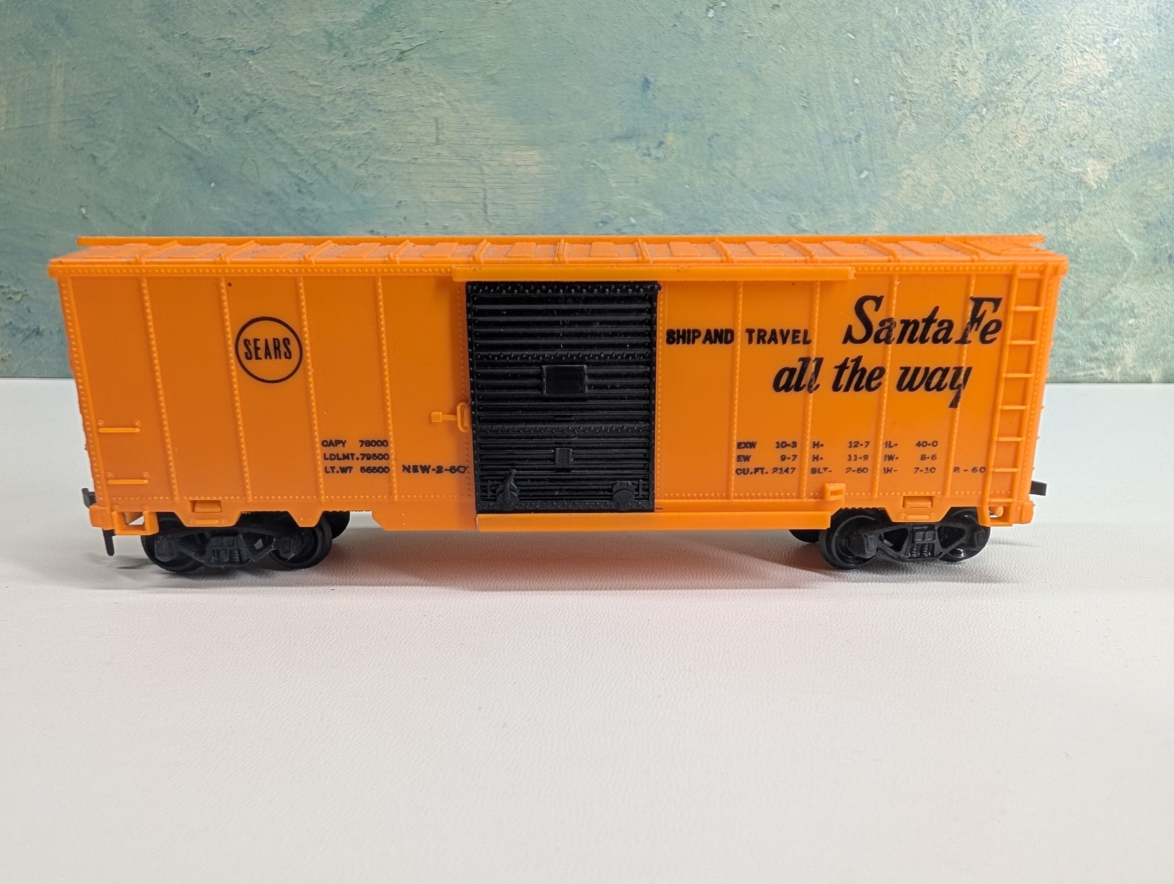 USED MARX HO Scale 40' Box Car Santa Fe Sears