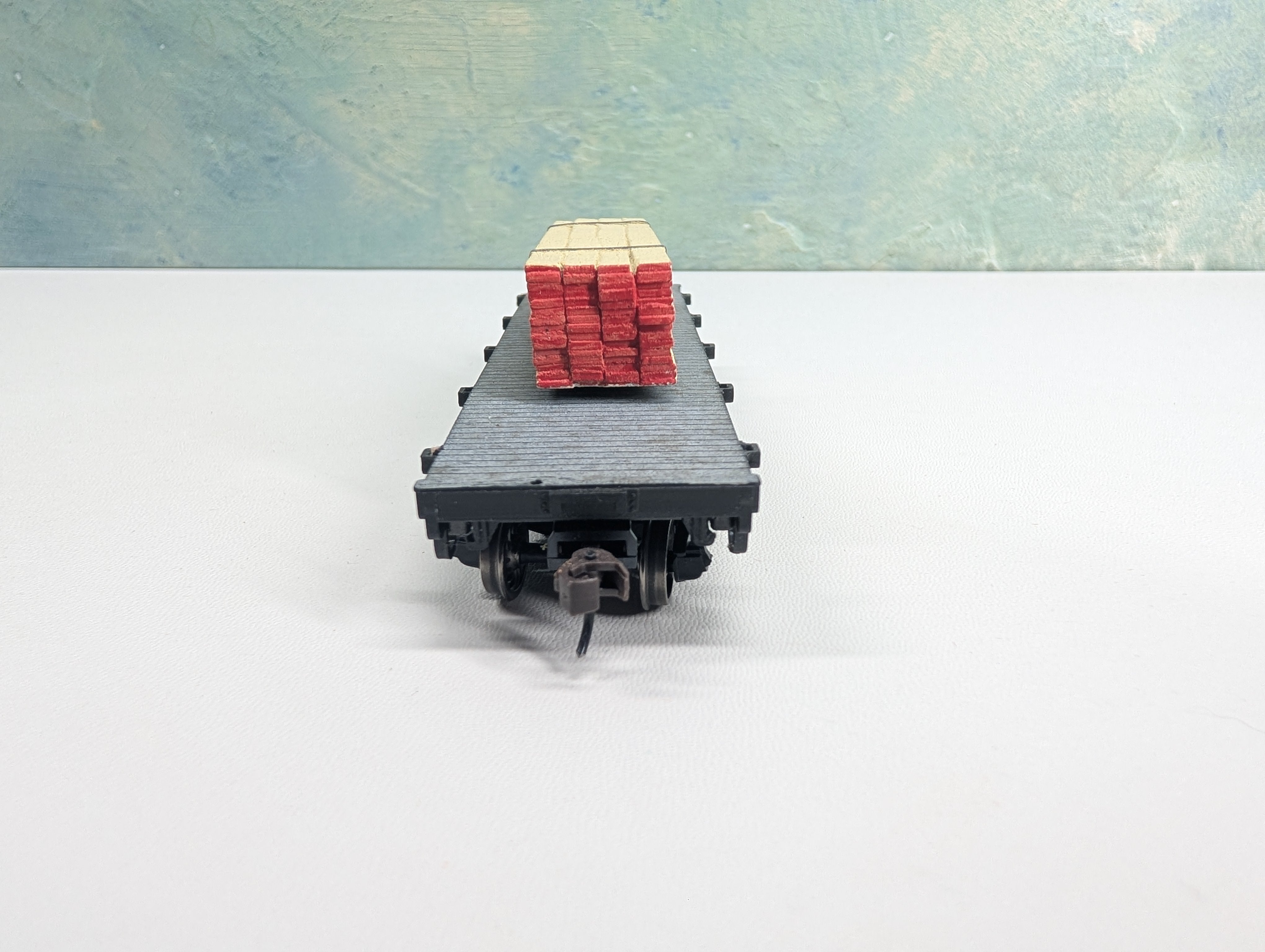 USED Pocher HO Scale Old Time 34' Flat Car Virginia and Truckee V&T #54 w/ Custom Load, Metal Wheels