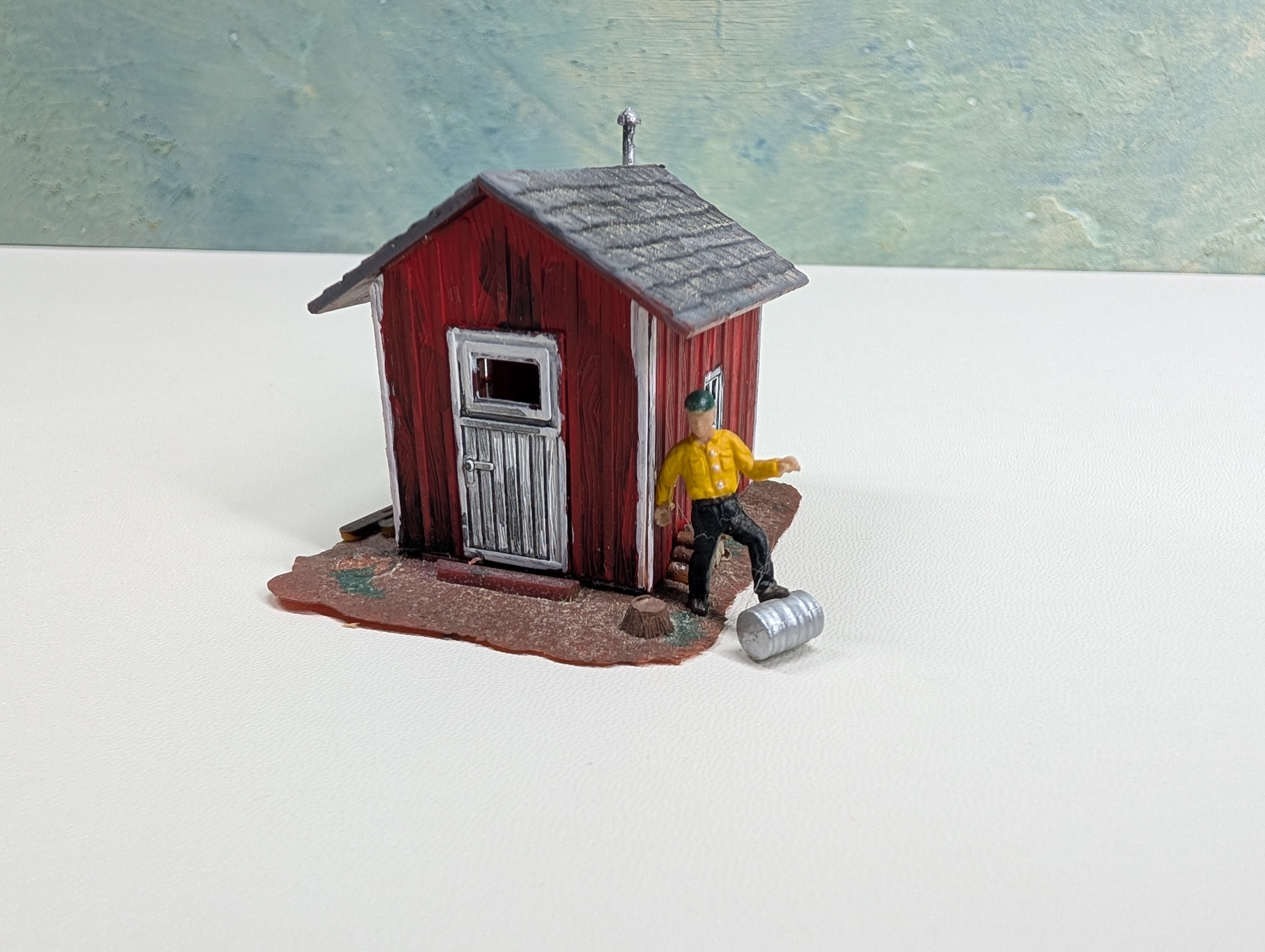 USED HO Scale Red Trackside Shed