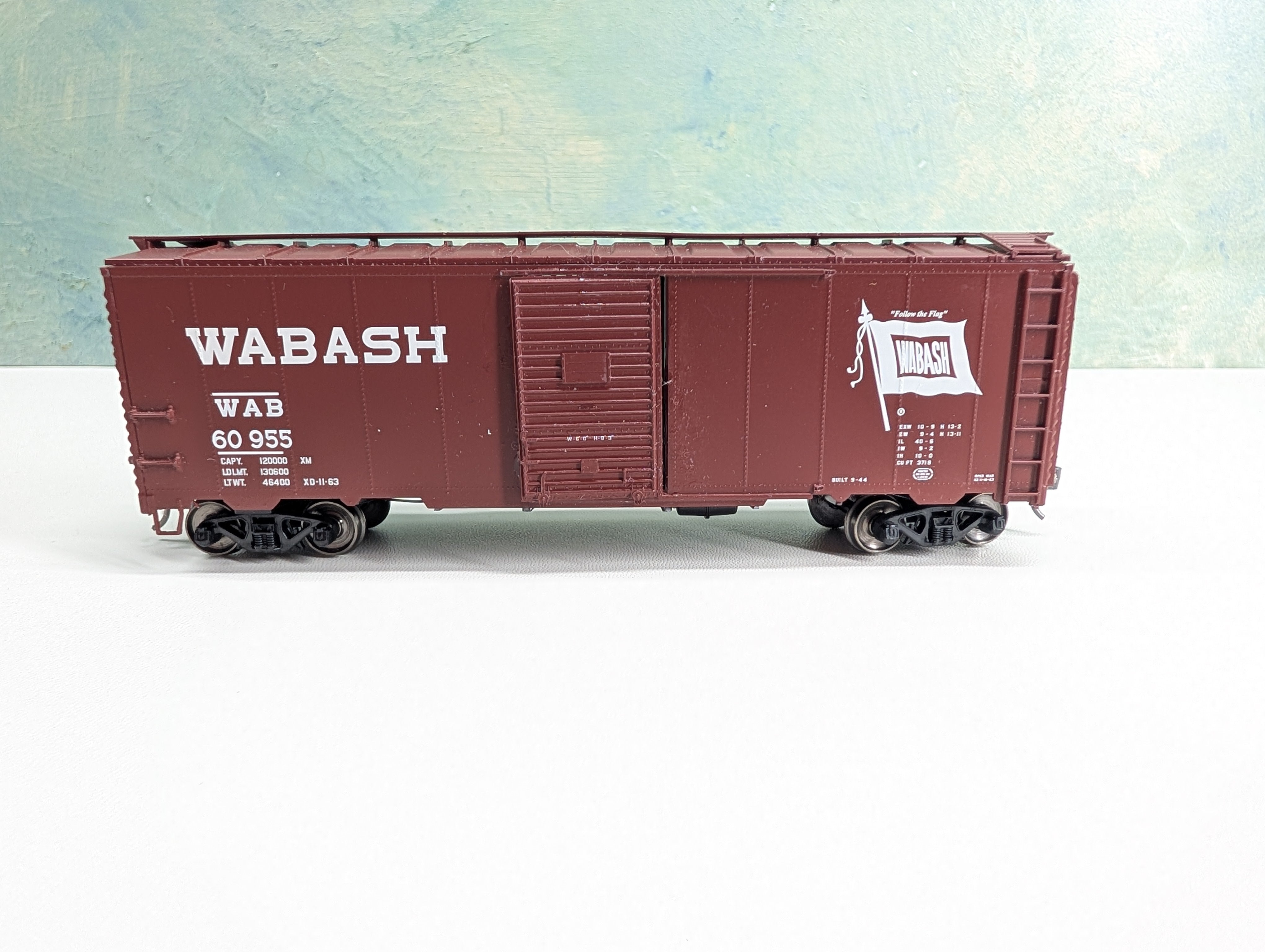 USED Atlas Trainman 20006260 HO Scale 1937 AAR 40' Box Car Wabash WAB #60955 Metal Wheels