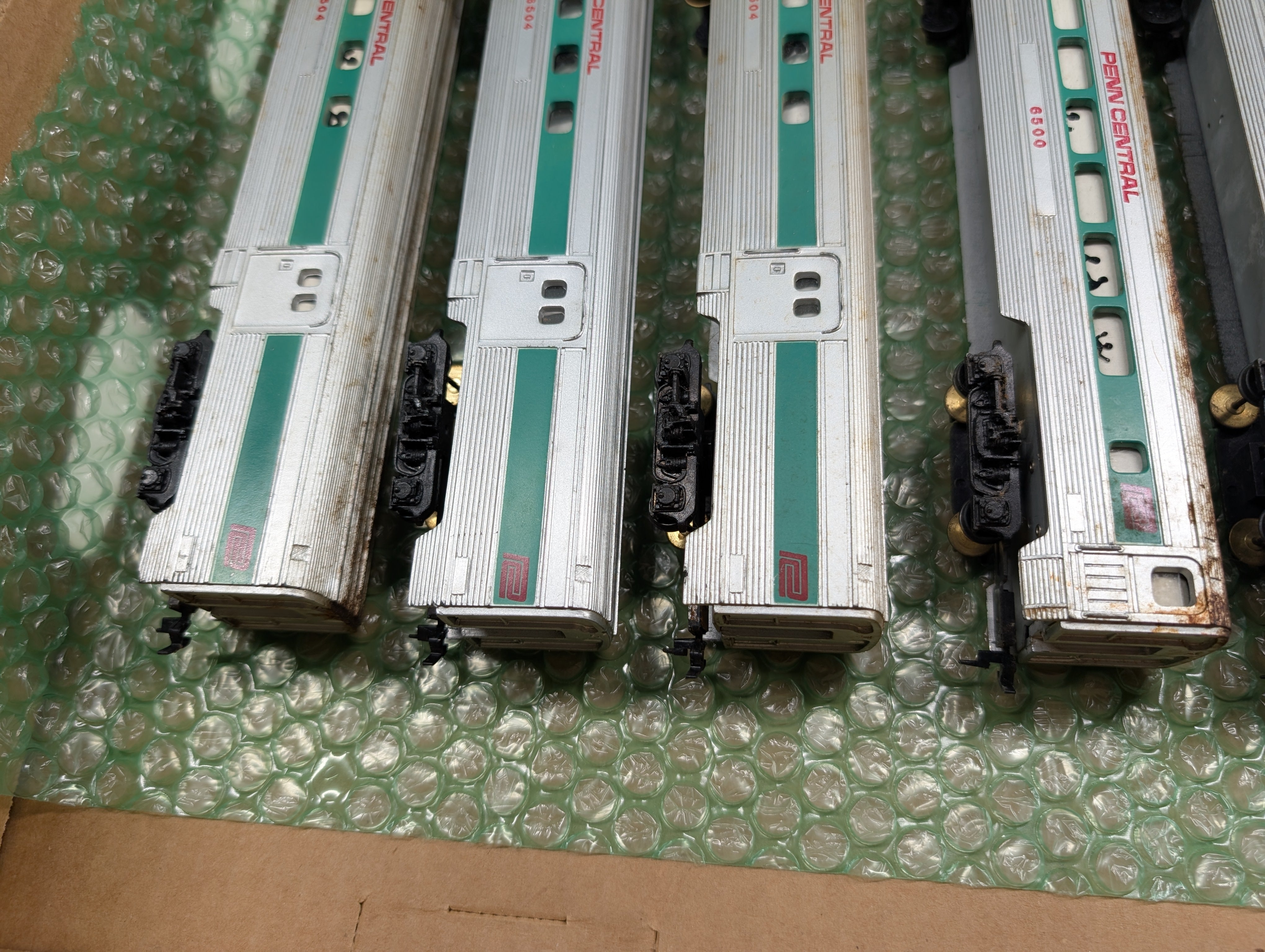 USED Tyco HO Scale Lot of Passenger Cars Penn Central PC (7 pcs)