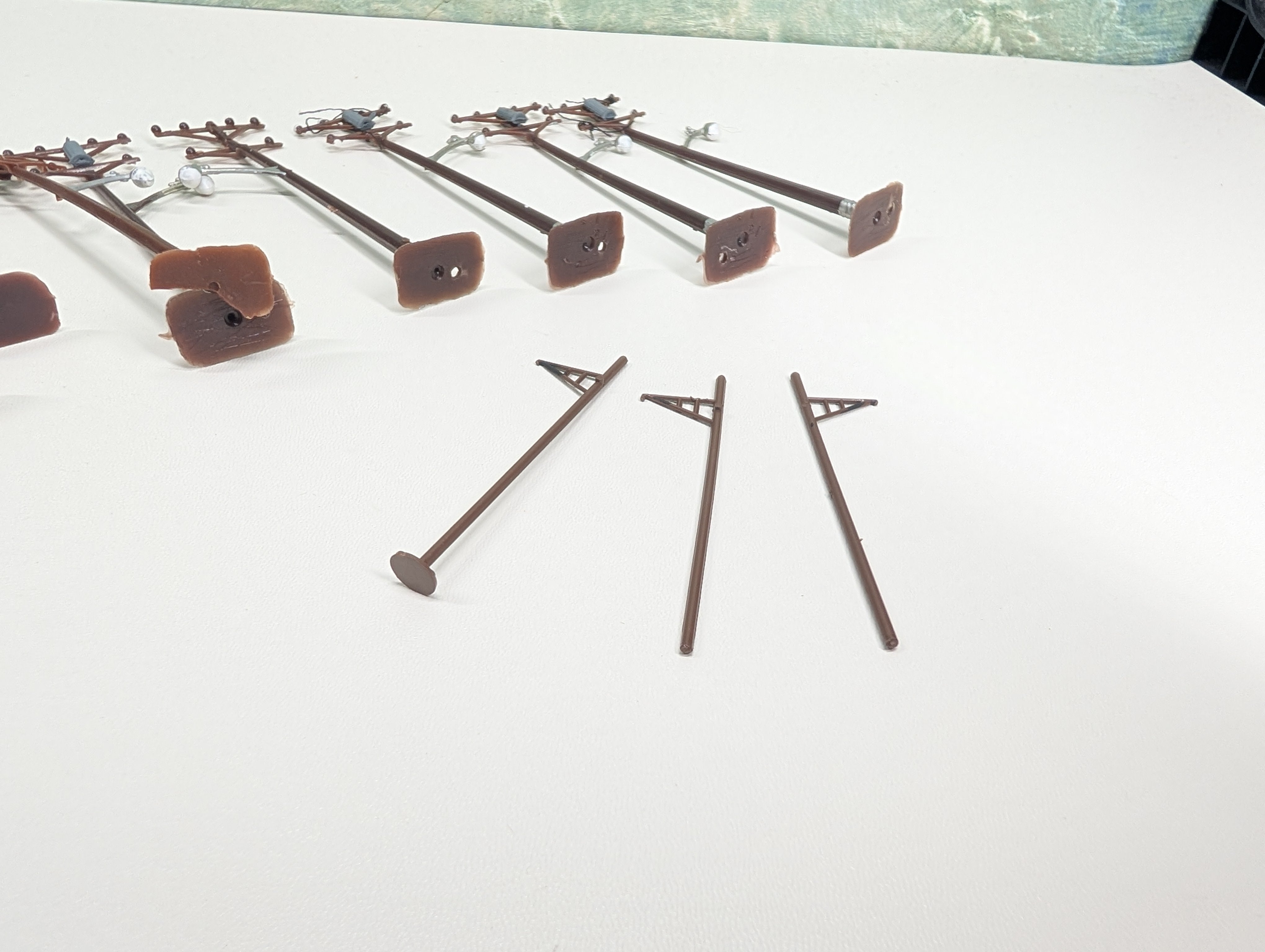 USED HO Scale Large Lot of Telephone Poles, Street Signs & More Detail Parts