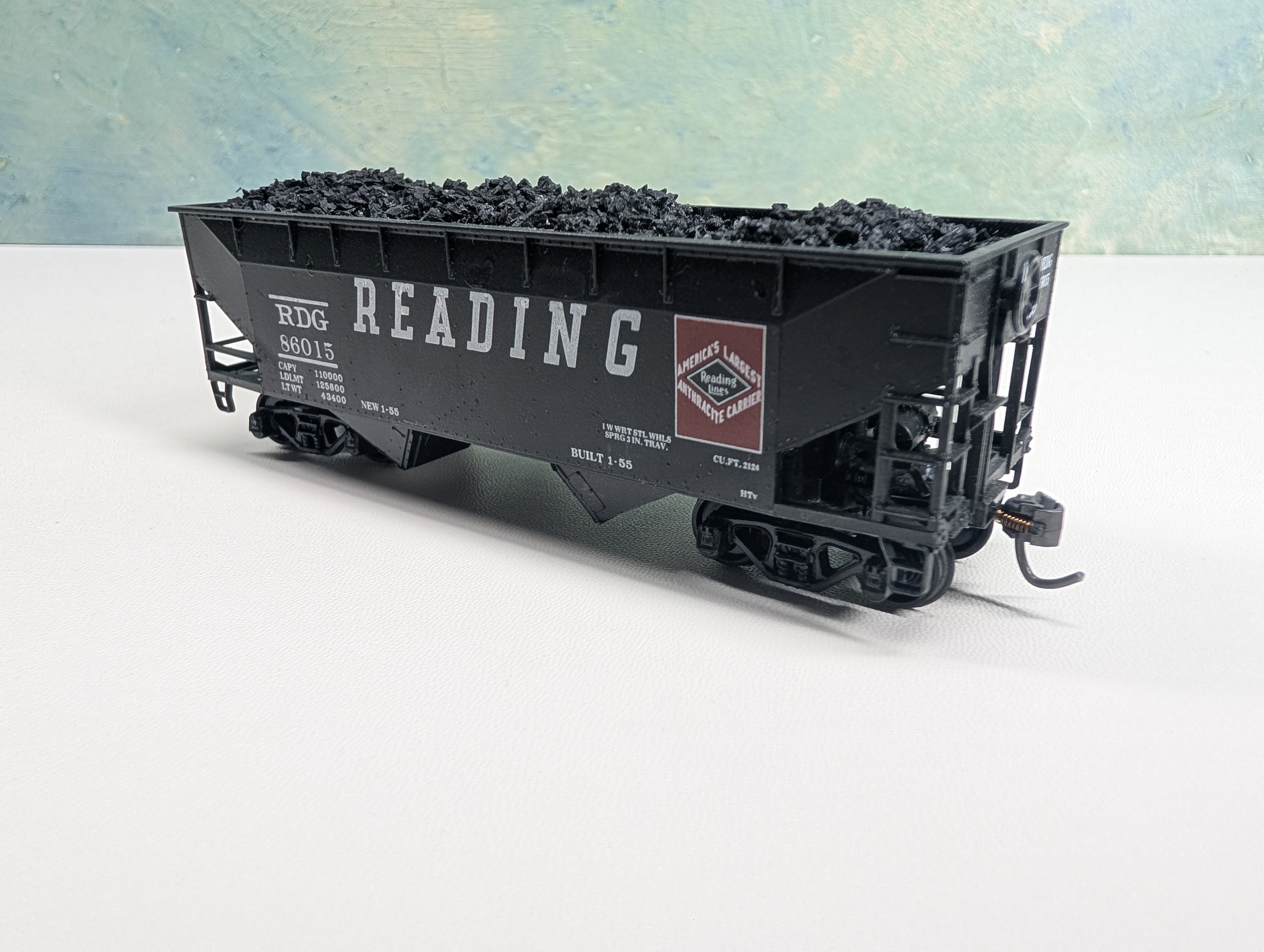USED Athearn HO Scale 2 Bay Hopper Reading RDG #86015 w/ Load