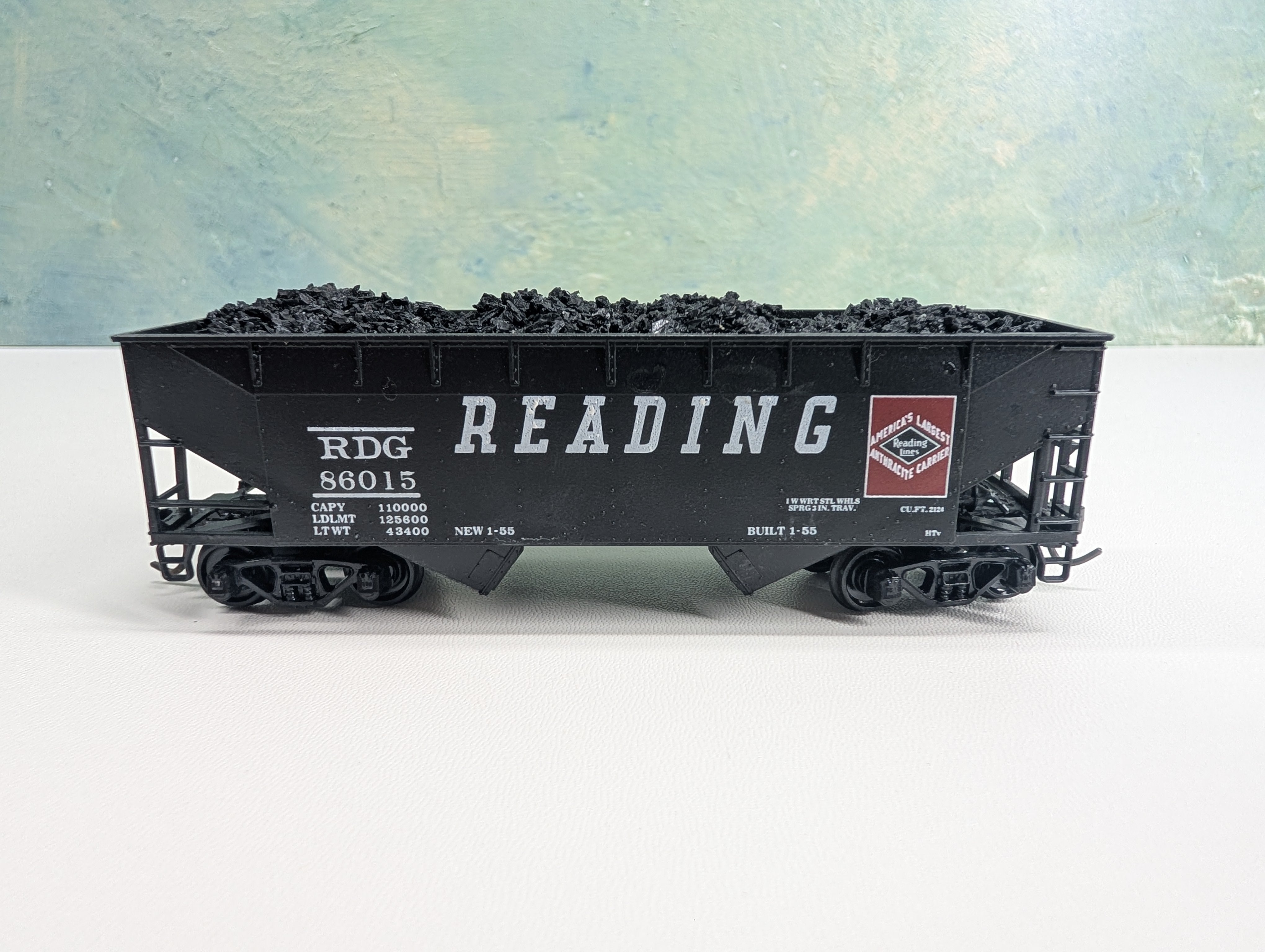 USED Athearn HO Scale 2 Bay Hopper Reading RDG #86015 w/ Load