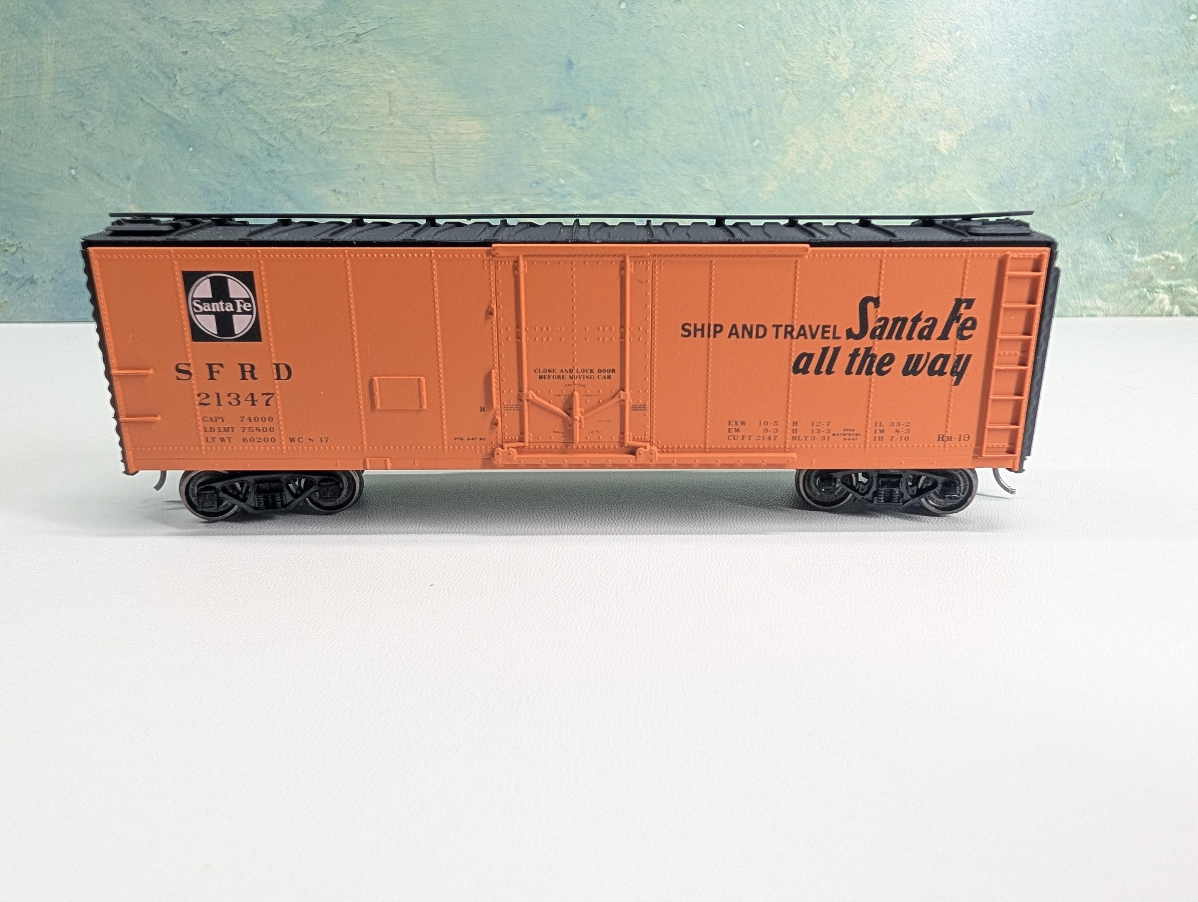 USED Accurail 8521 HO Scale 40' Steel Reefer Santa Fe SFRD #21347 Metal Wheels