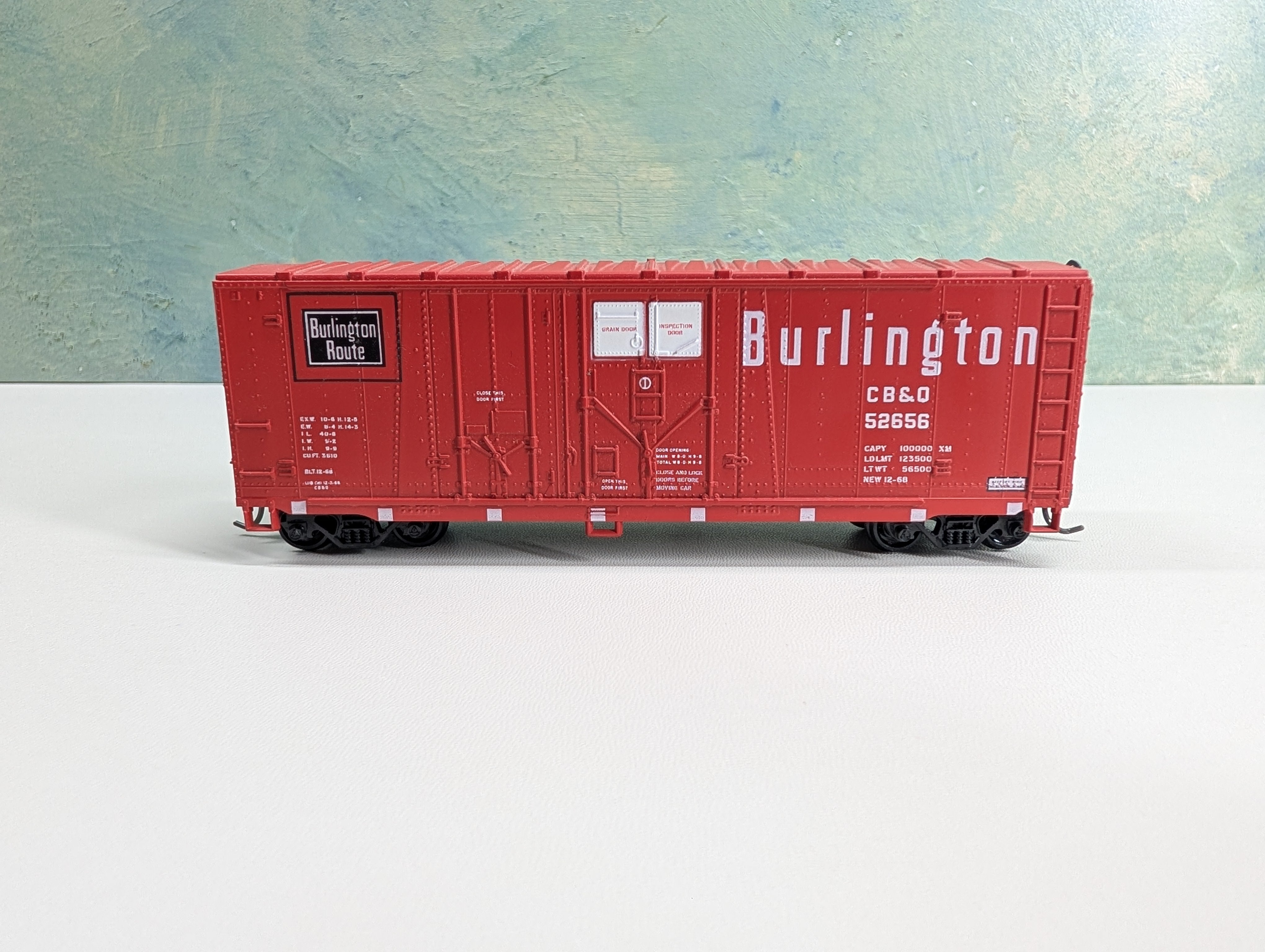 USED Athearn HO Scale 40' Box Car Burlington CB&Q #52656