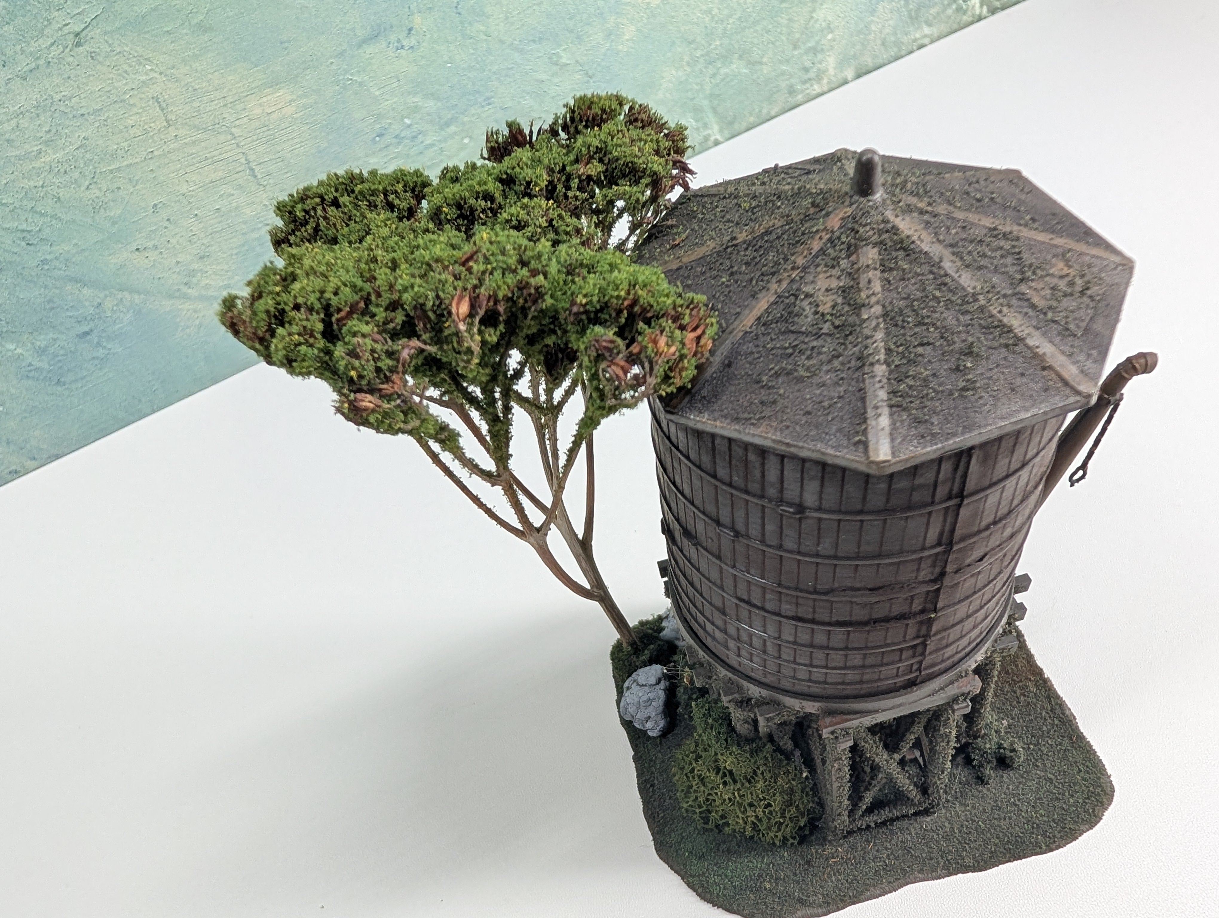USED HO Scale Weathered and Detailed Water Tower