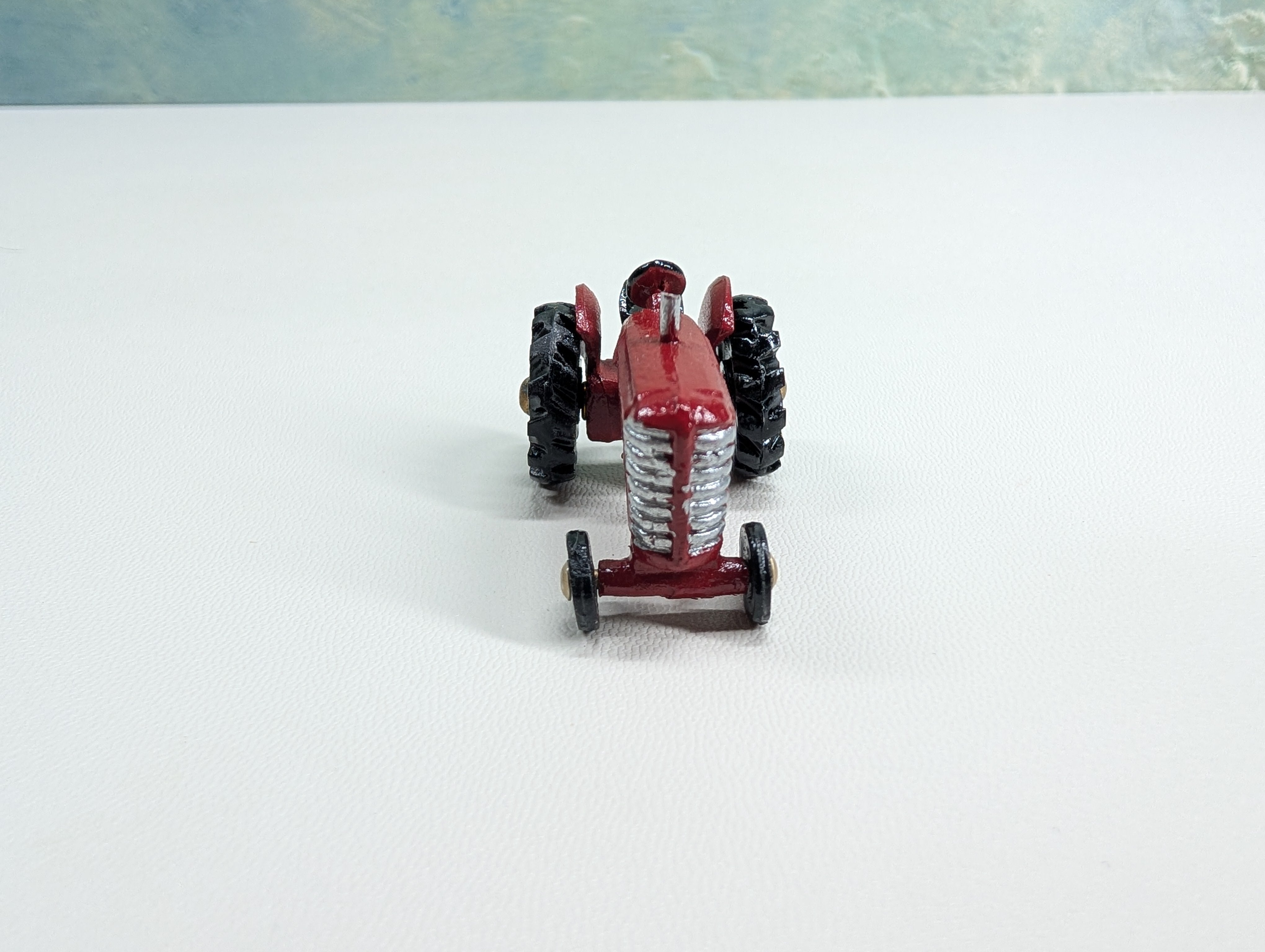 USED HO Scale Red Tractor, Cast Metal