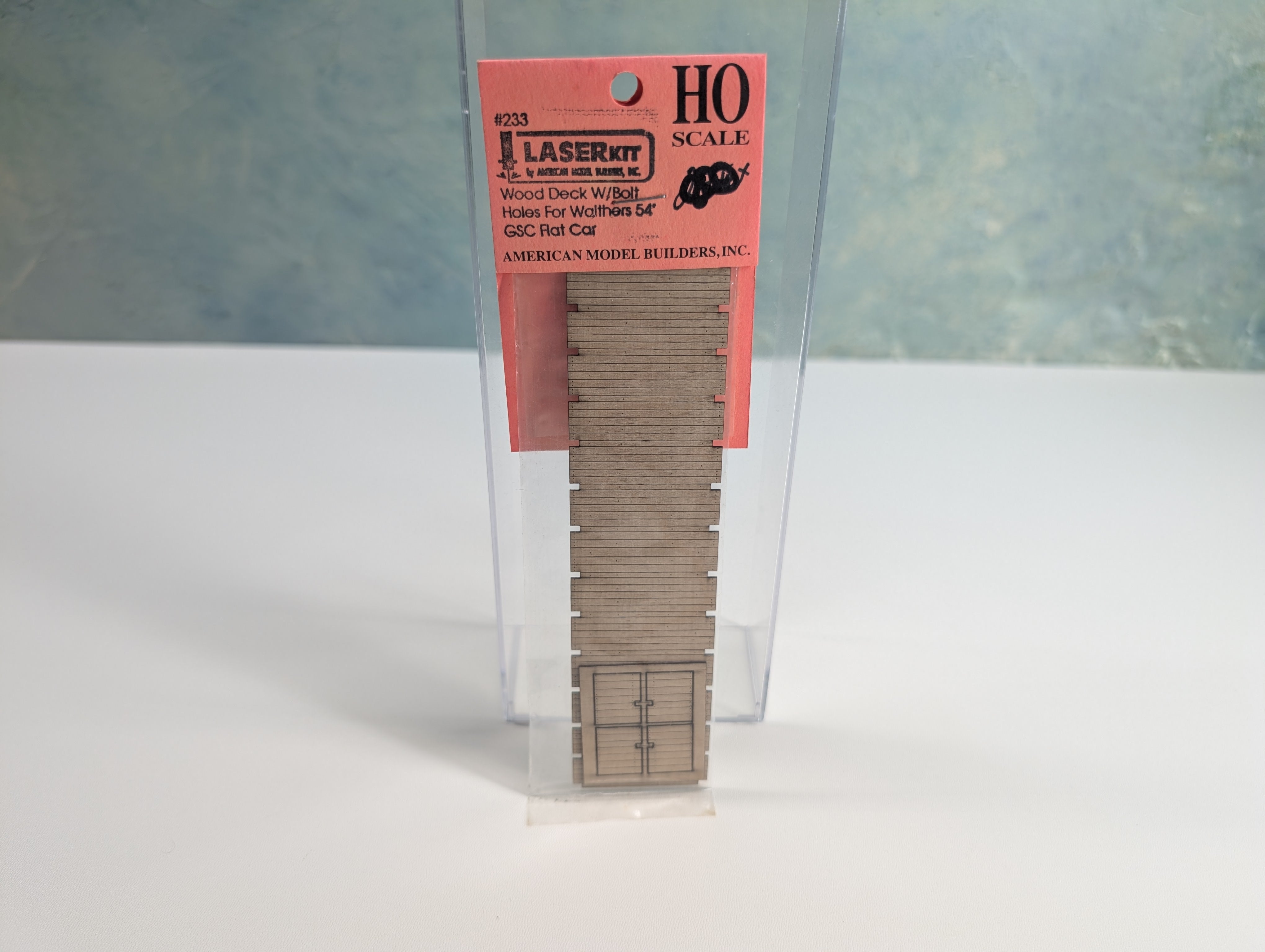 American Model Builders 233 HO Scale Laser-Cut Wood Deck w/Bolt Holes -- For Walthers 54' GSC Flat Car