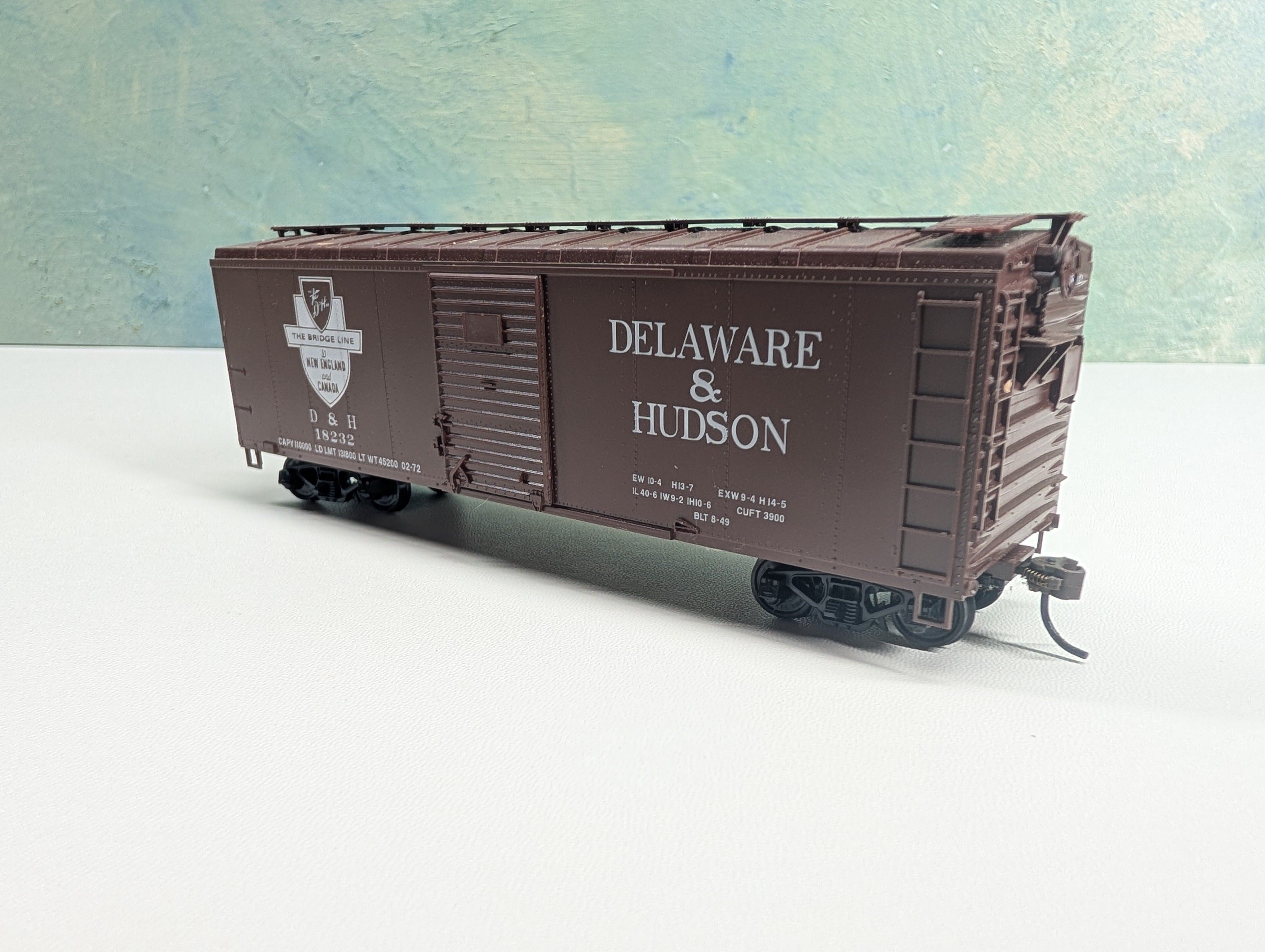 USED Bowser HO Scale 40' Box Car Delaware and Hudson D&H #18232