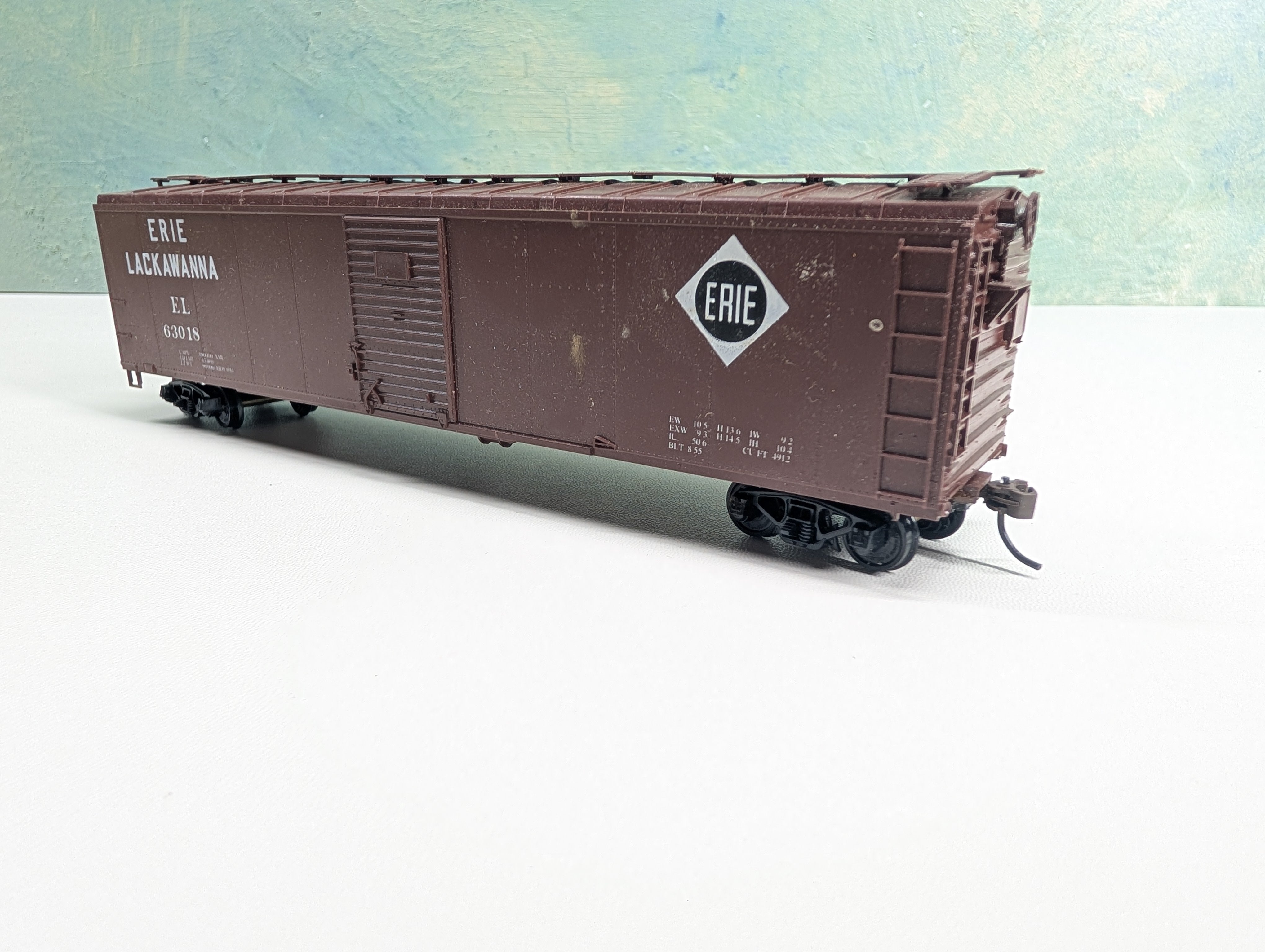 USED Bowser HO Scale 50' Box Car Erie Lackawanna EL #63018