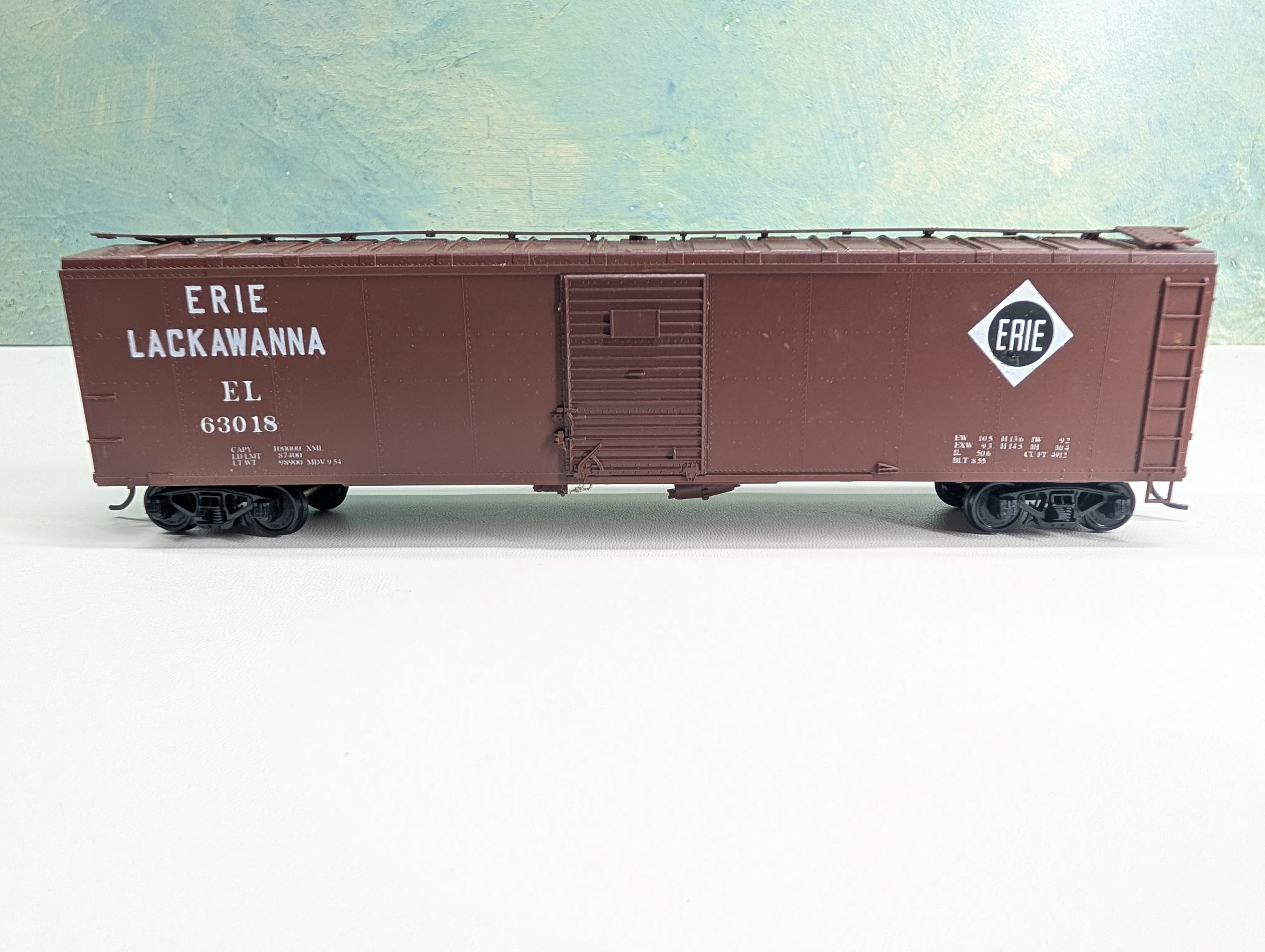 USED Bowser HO Scale 50' Box Car Erie Lackawanna EL #63018