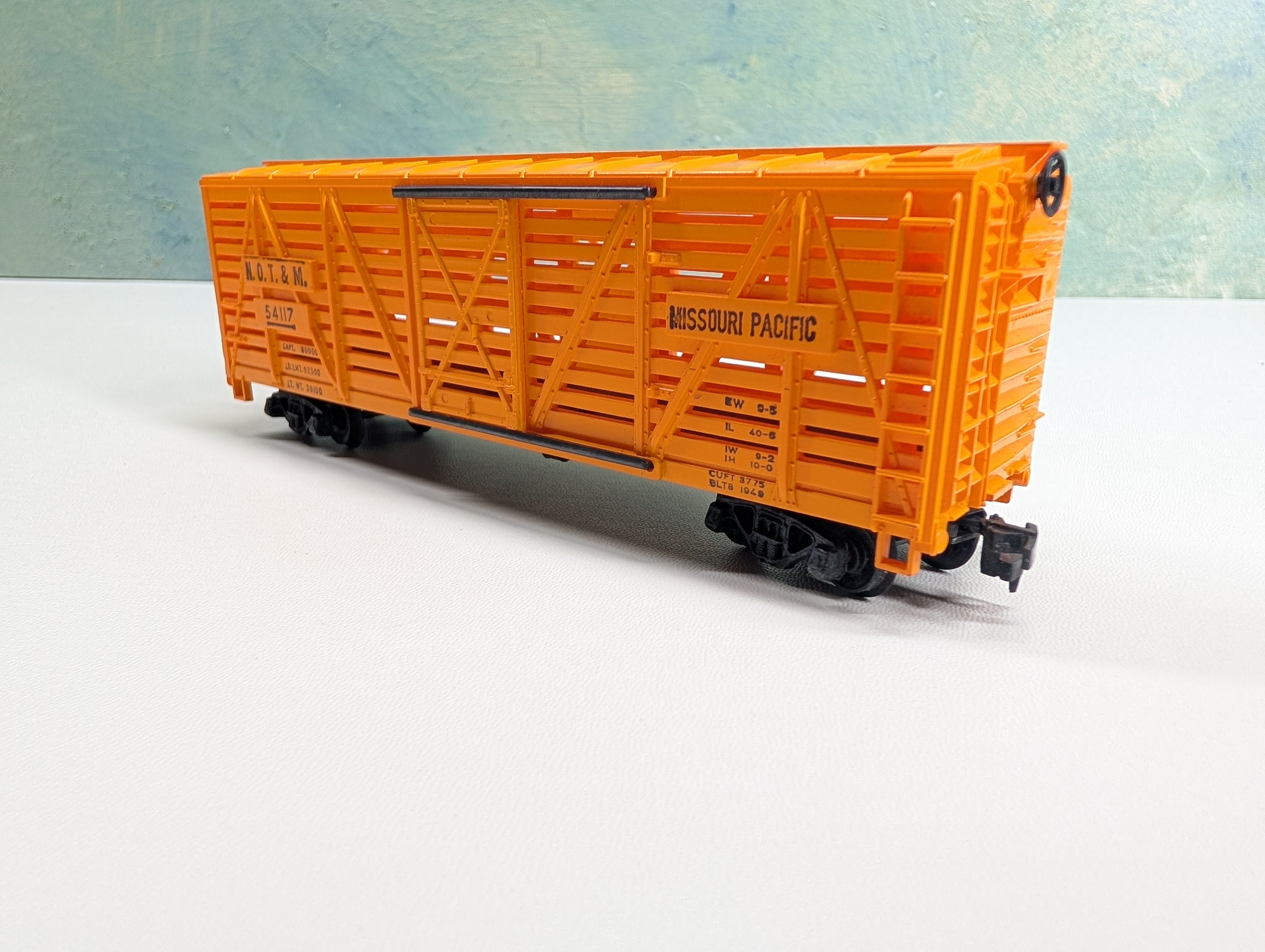 USED Mantua HO Scale 40' Cattle Stock Car Missouri Pacific NOT&M #54117