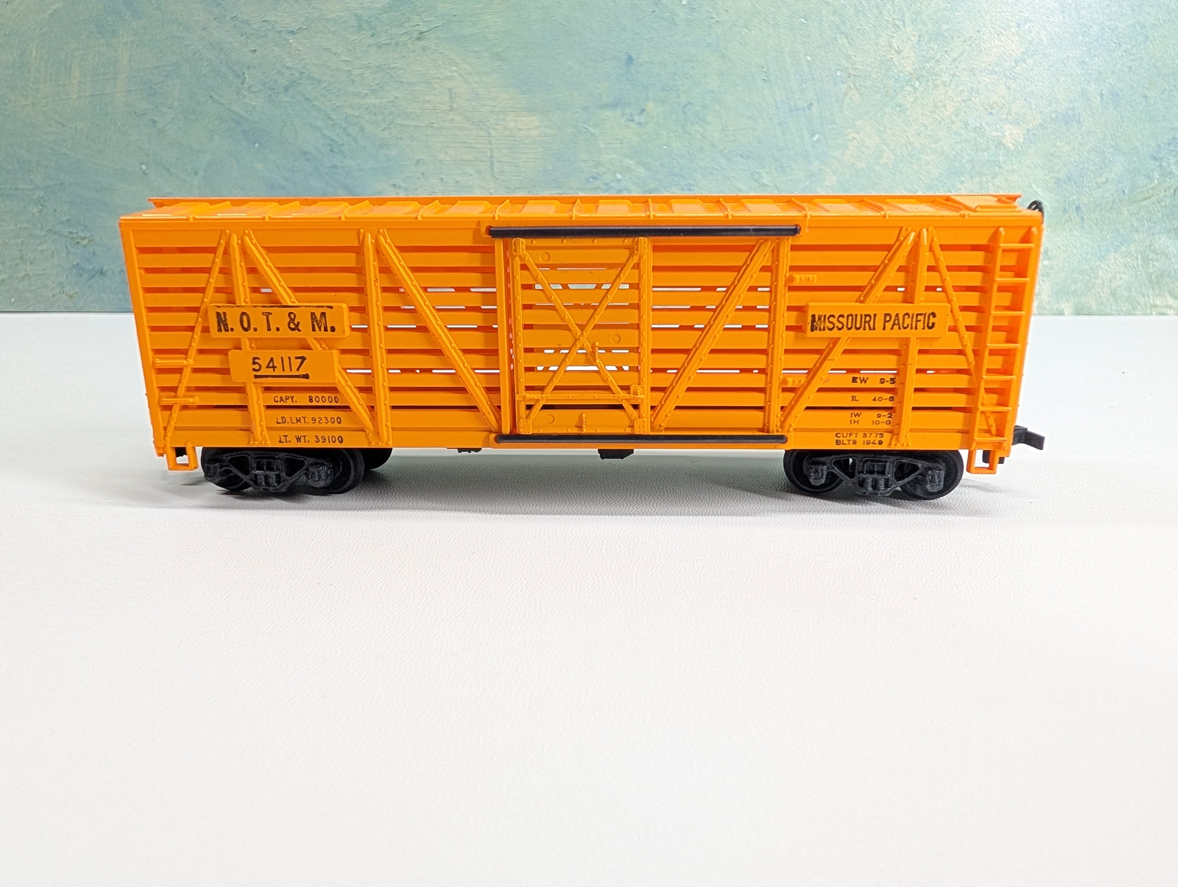 USED Mantua HO Scale 40' Cattle Stock Car Missouri Pacific NOT&M #54117